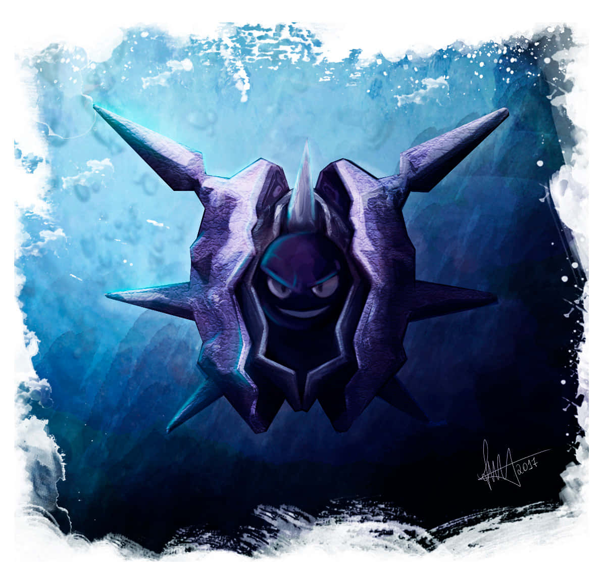 Cloyster In Deep Waters Background