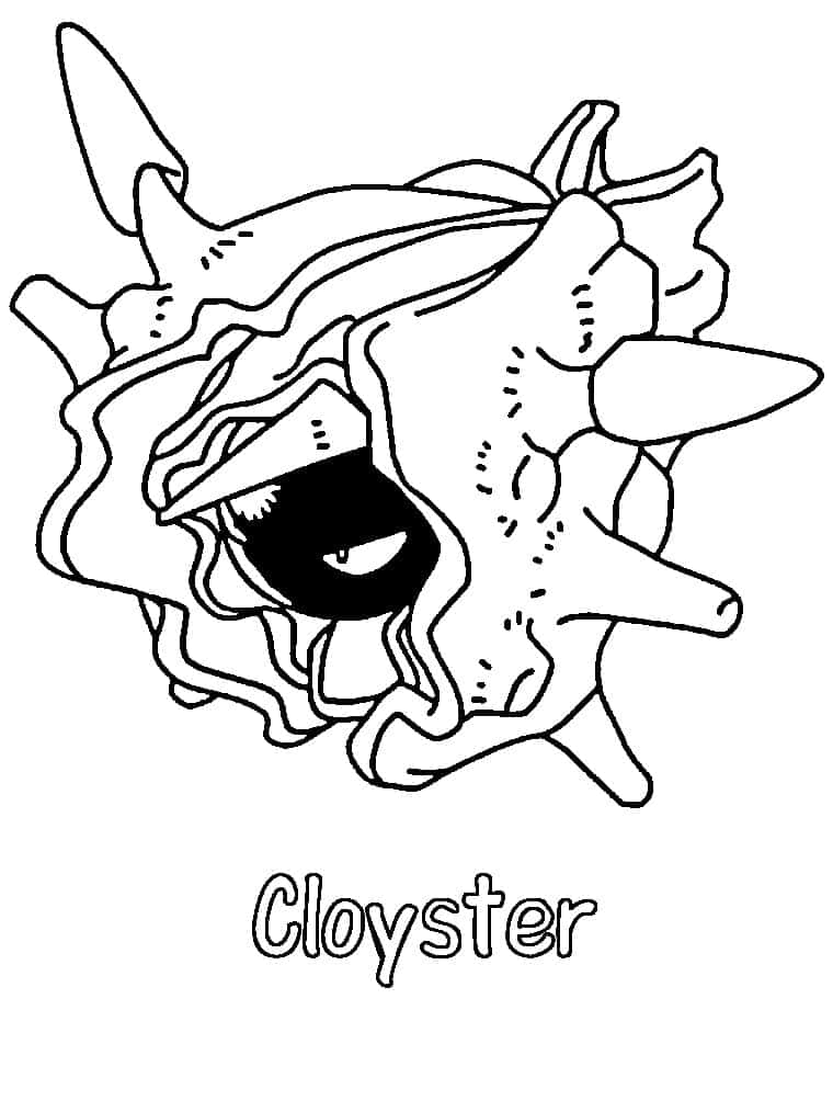Cloyster Name Coloring Page Background