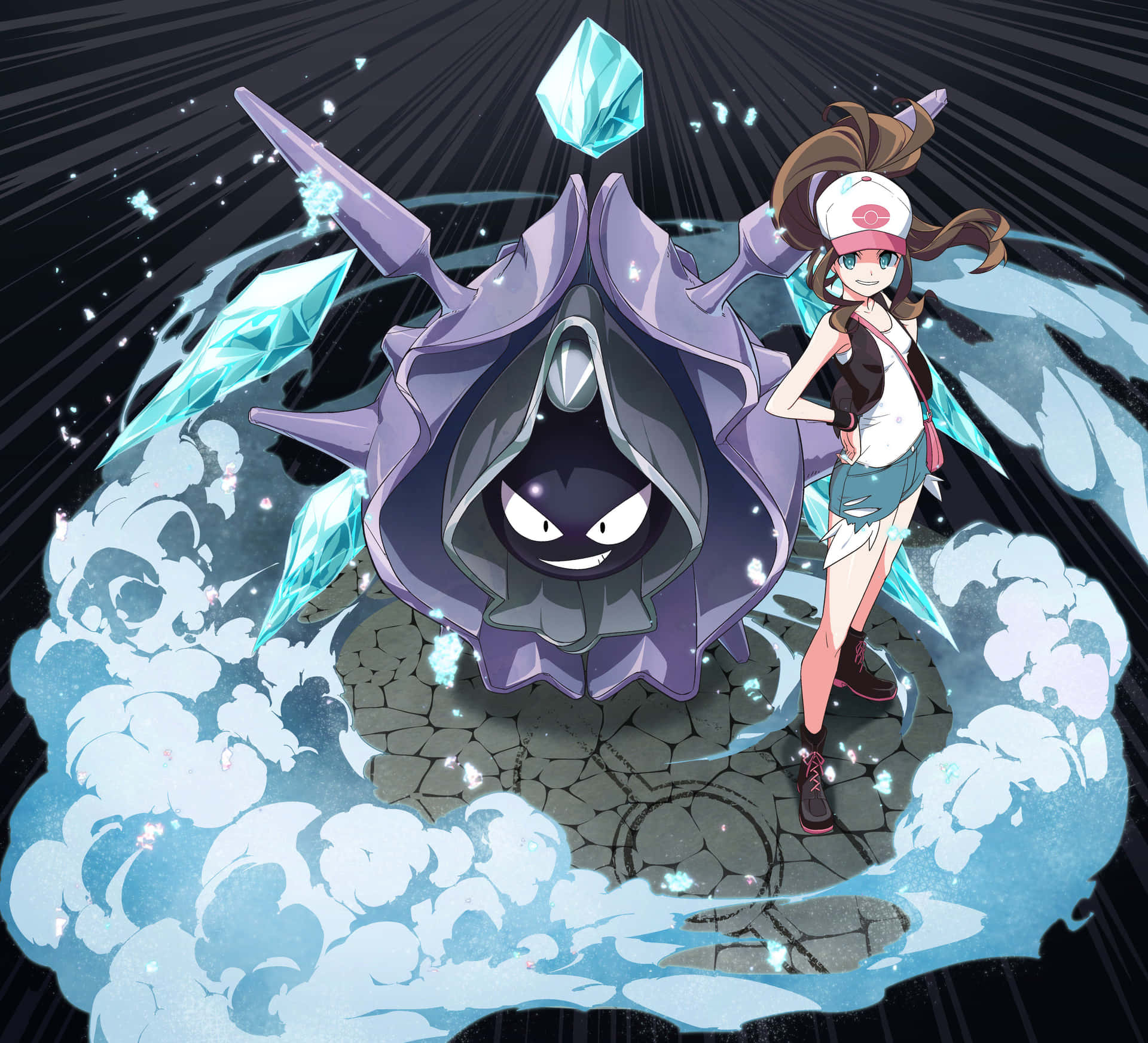Cloyster With Hilda Background