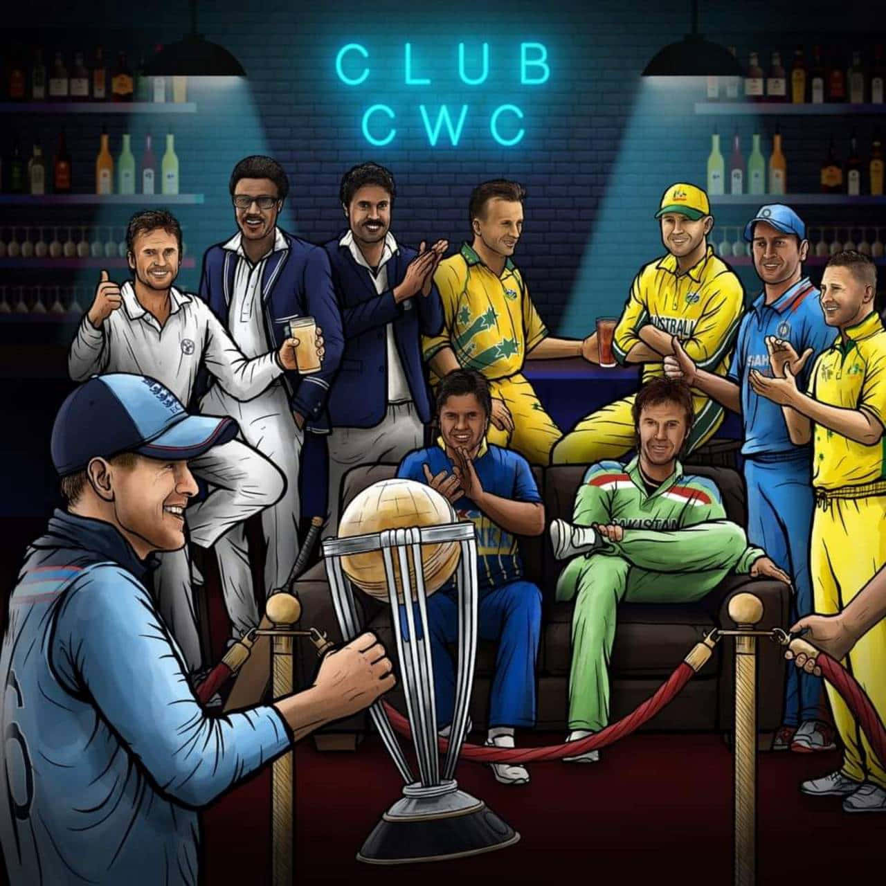 Club Cricket World Cup - A Group Of People In A Bar