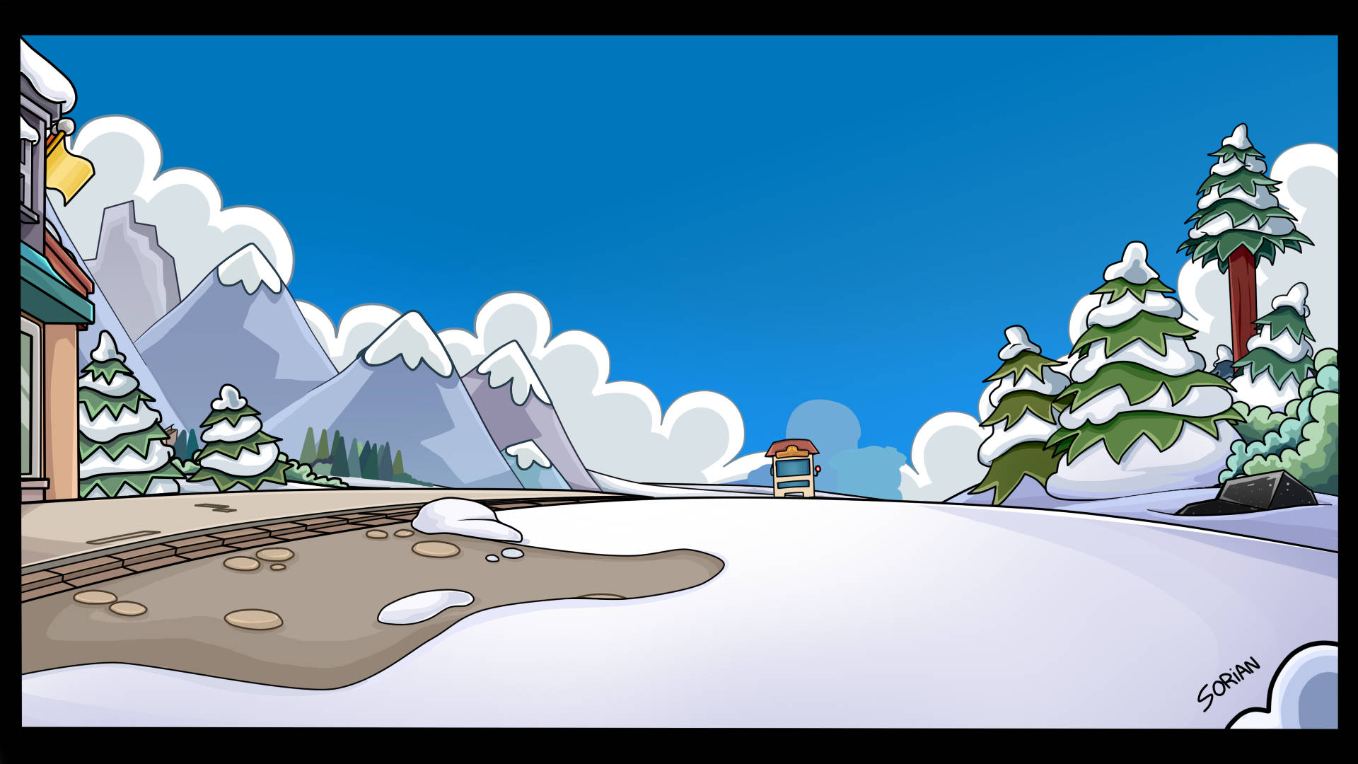 Club Penguin In Winter Environment Background