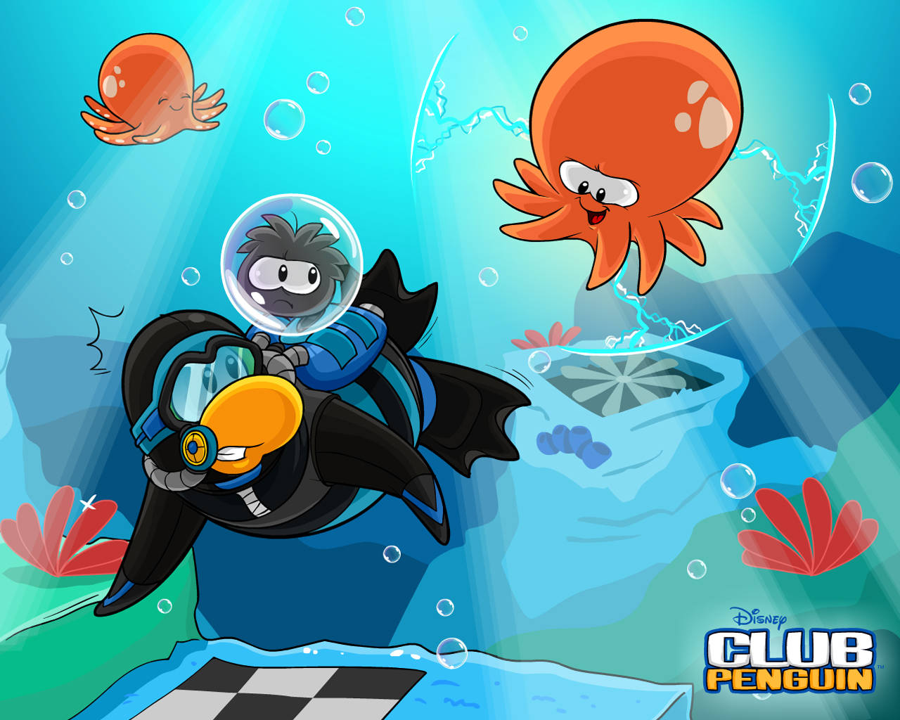 Club Penguin Poster Underwater Background