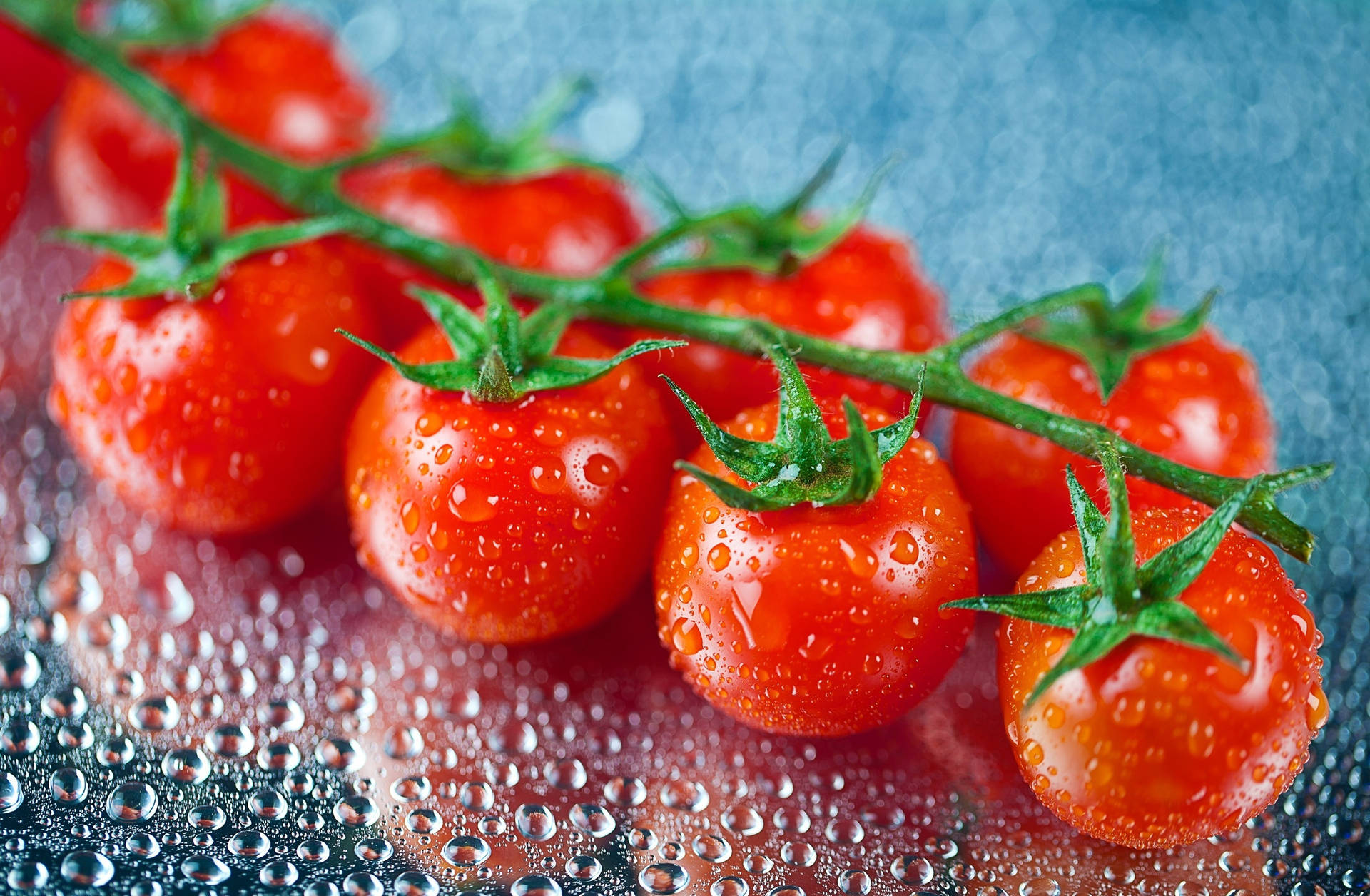 Clustered Red Cherry Tomato Fruits