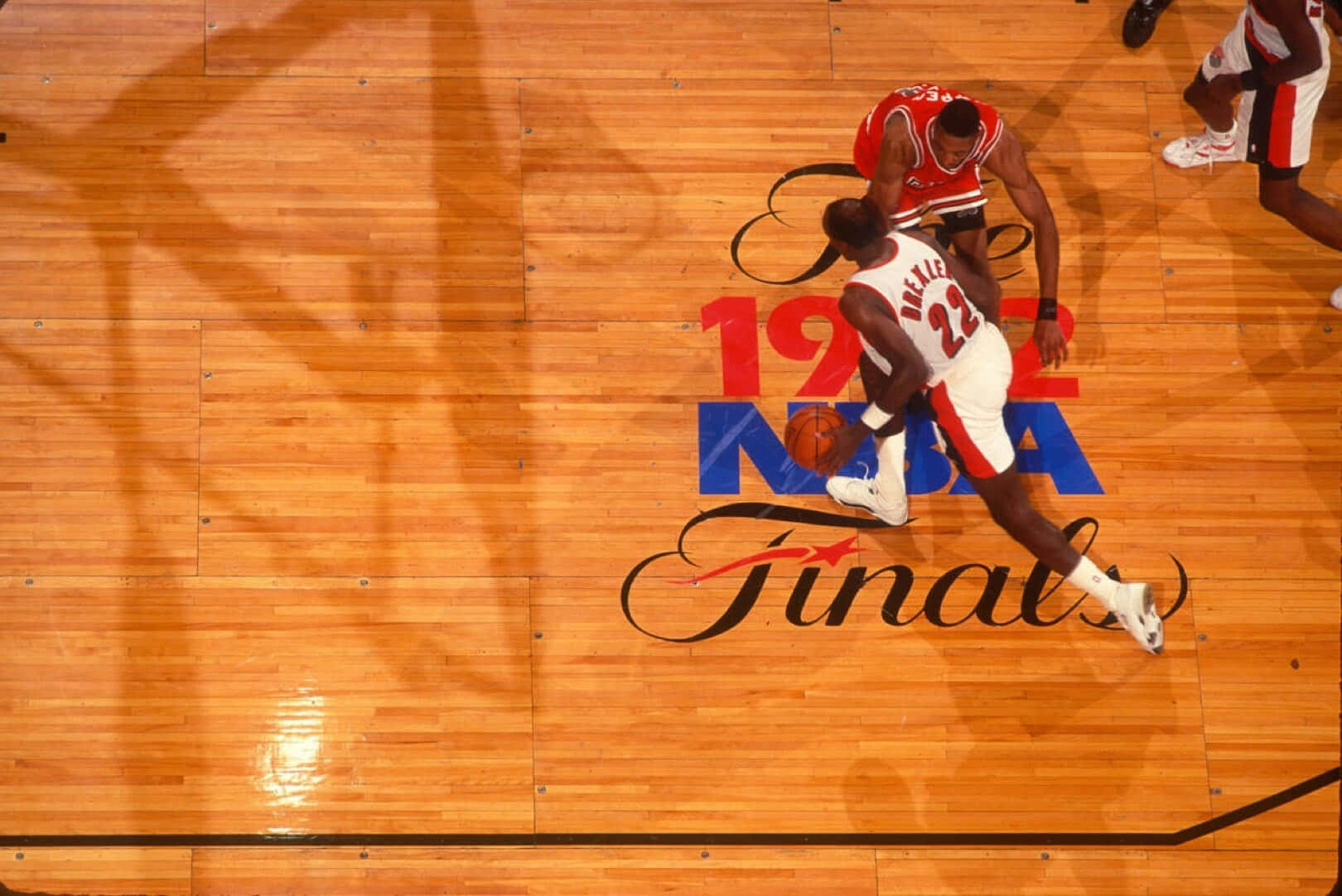 Clyde Drexler 1992 Nba Finals Aerial Photography Background