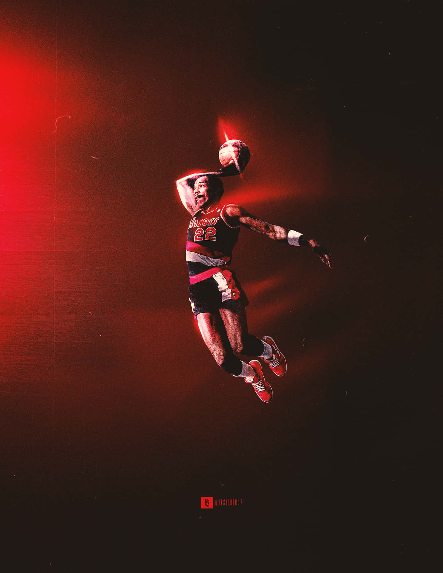 Clyde Drexler Digital Art Red Aesthetic Photo Background