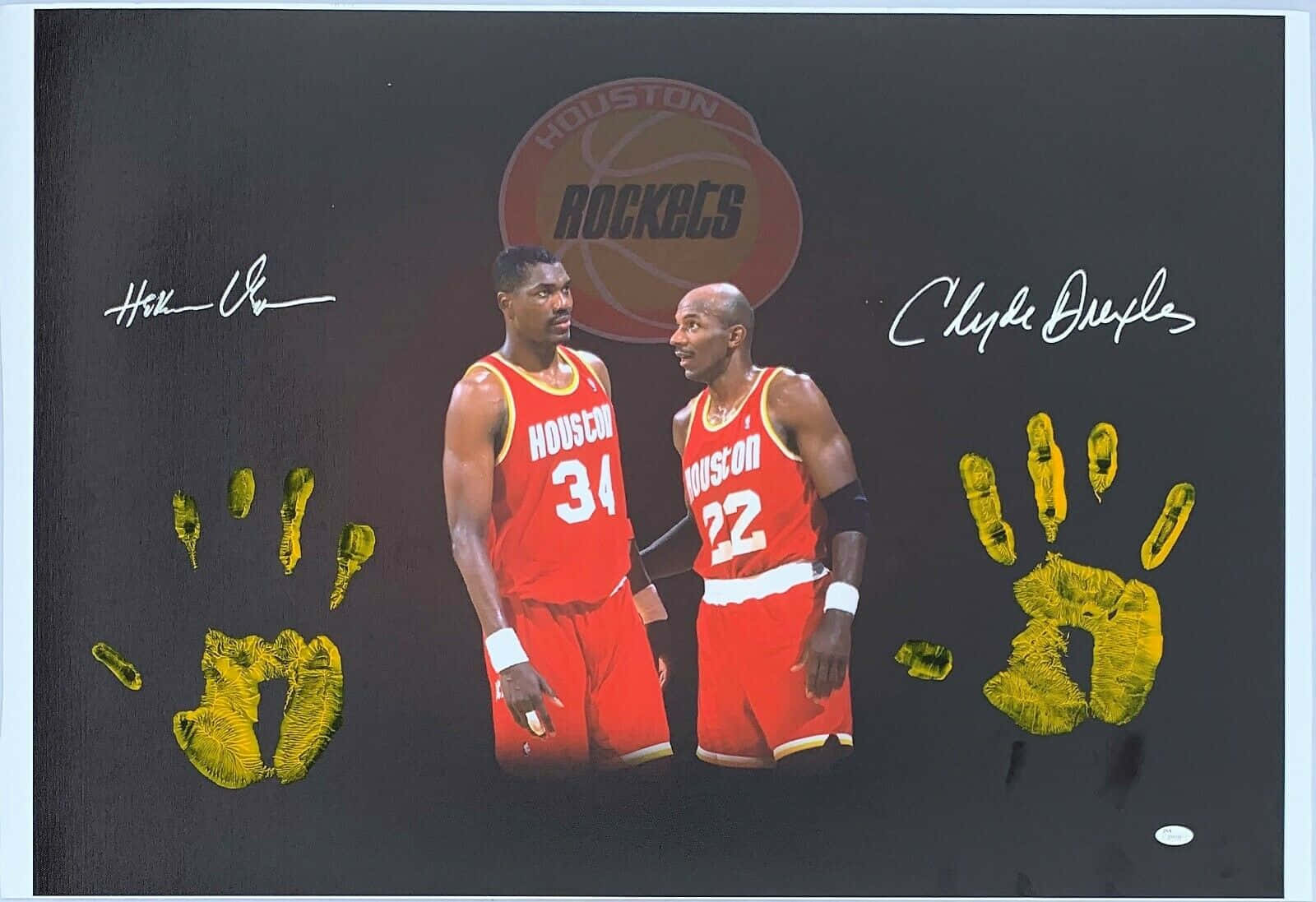 Clyde Drexler Hakeem Olajuwon Houston Rockets Background