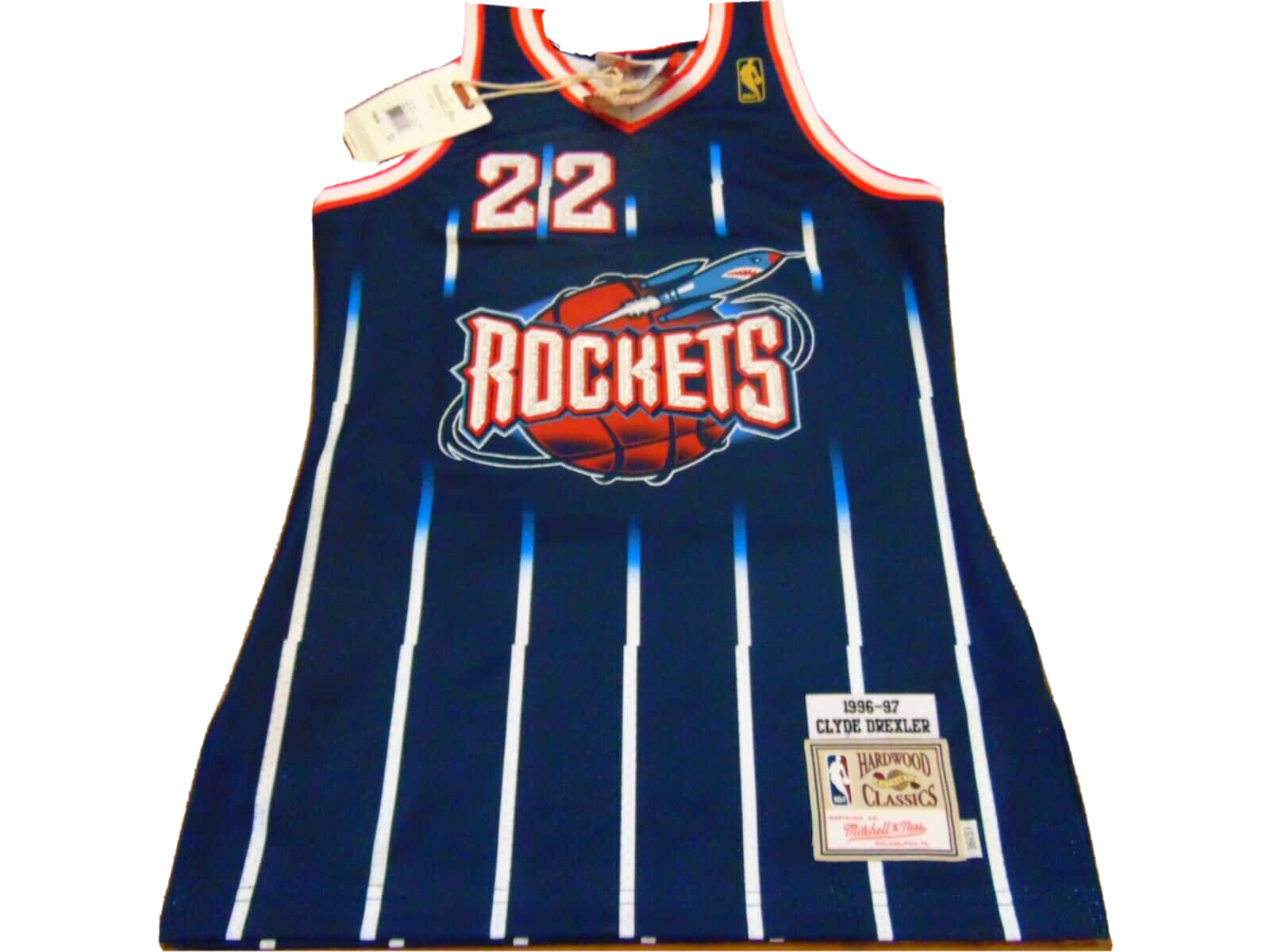 Clyde Drexler Houston Rockets 22 Uniform Photo Background