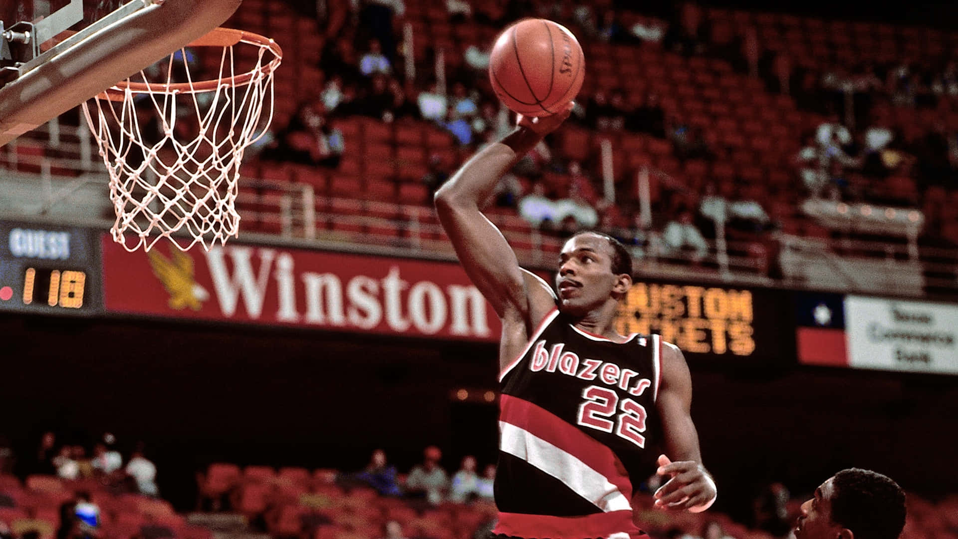 Clyde Drexler Slam Dunk Jump Photography Background