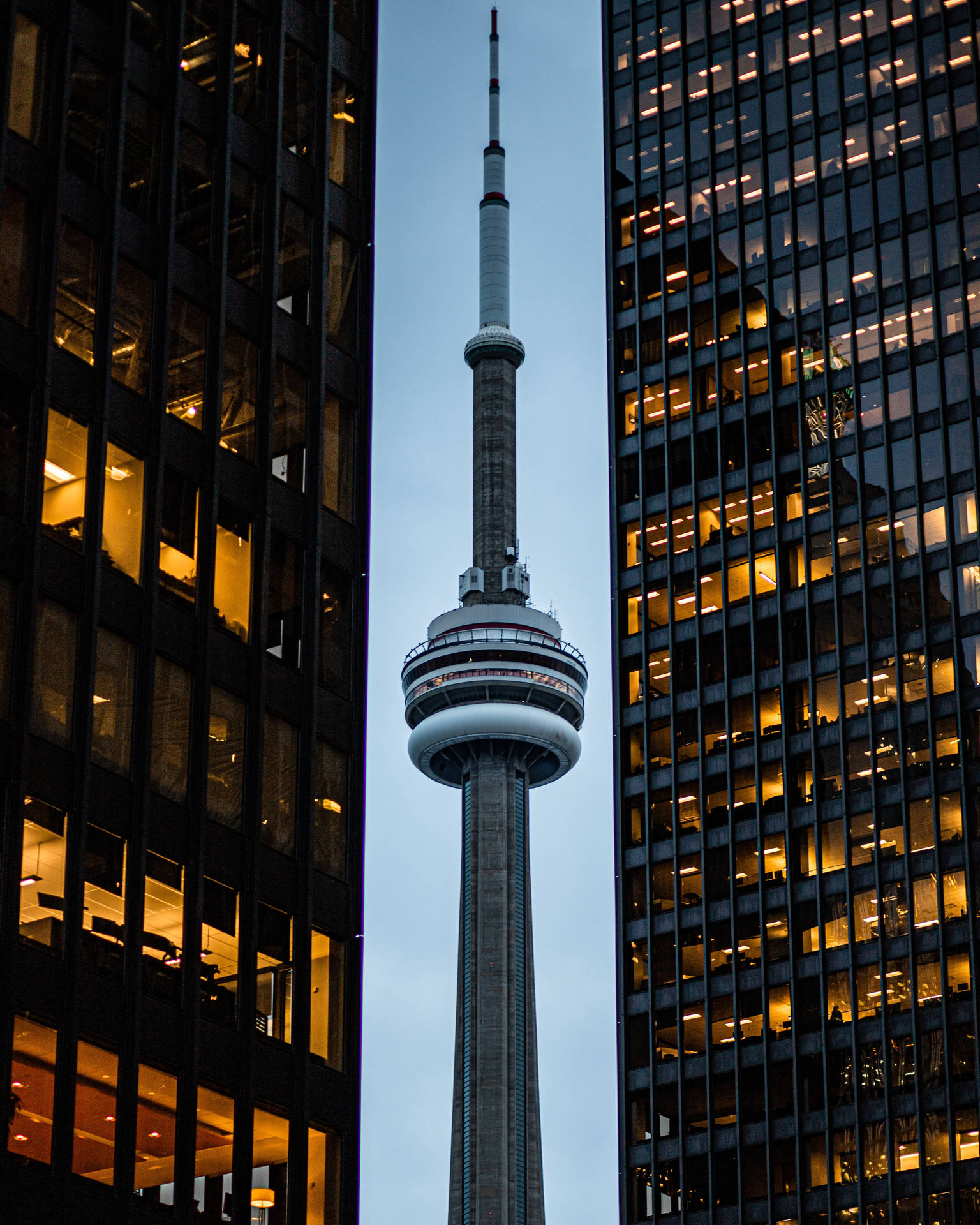 Cn Tower Between Buildings