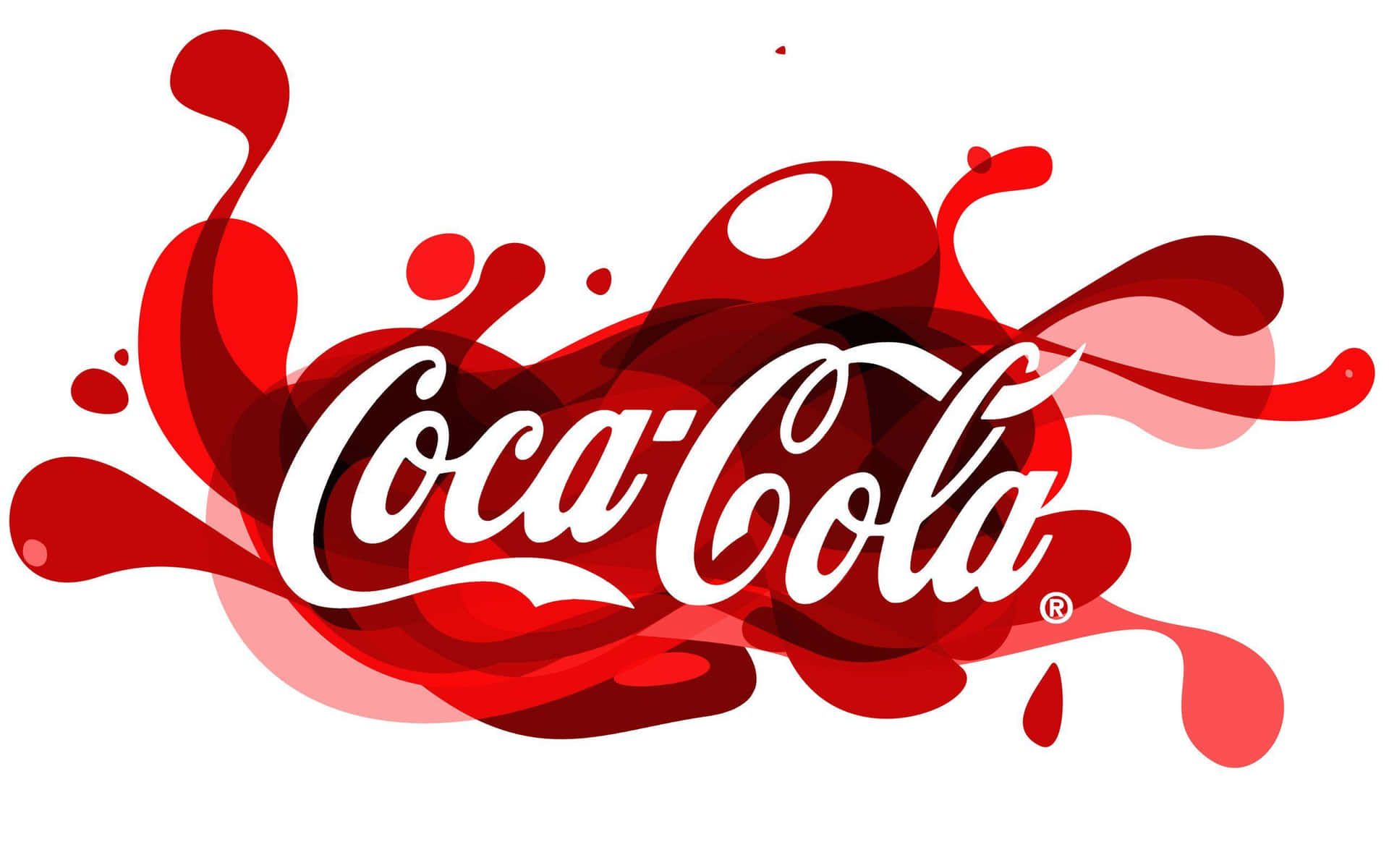 Coca Cola Logo With Red Splashes Background