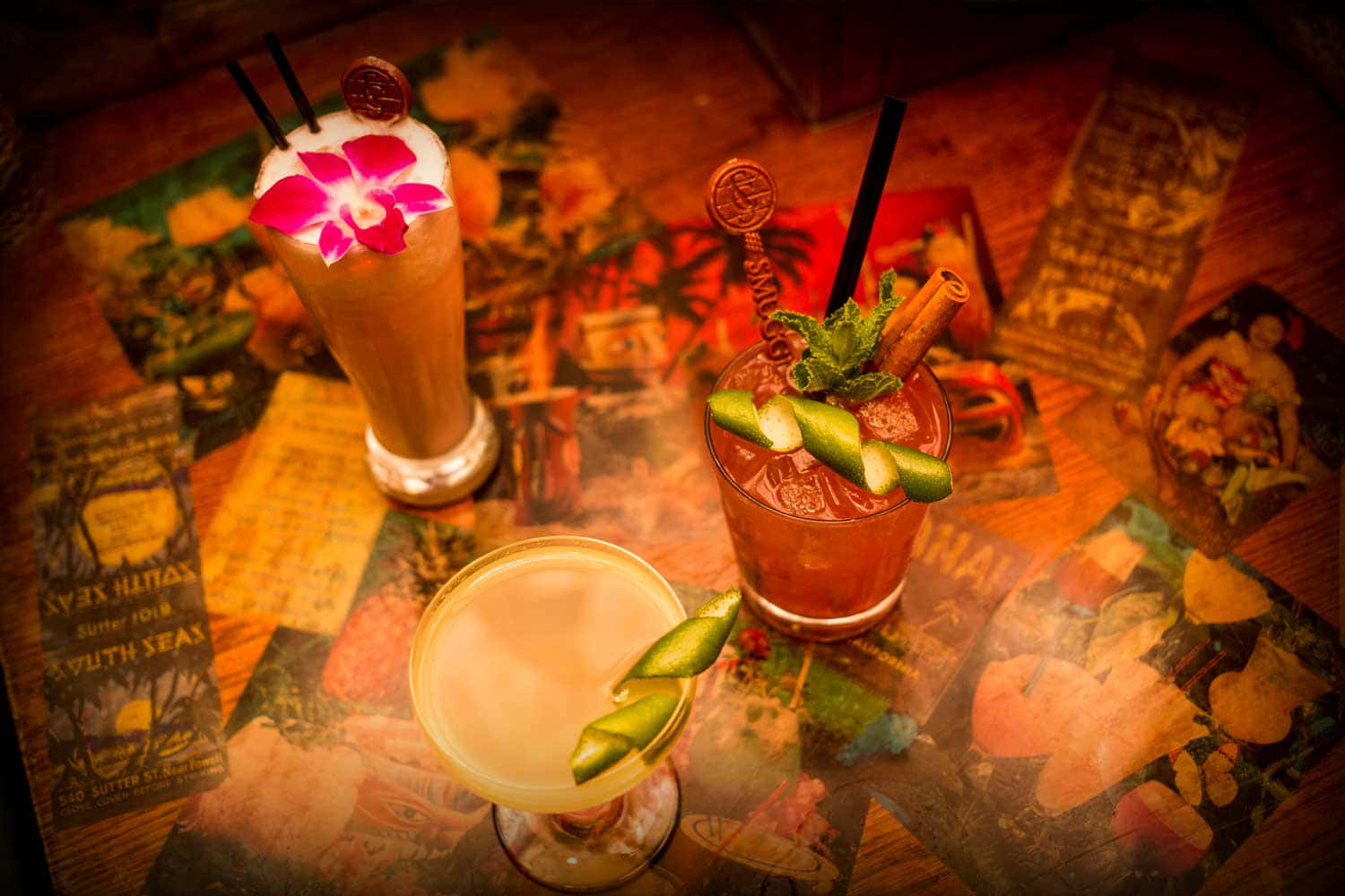 Cocktail Drink On Table Background