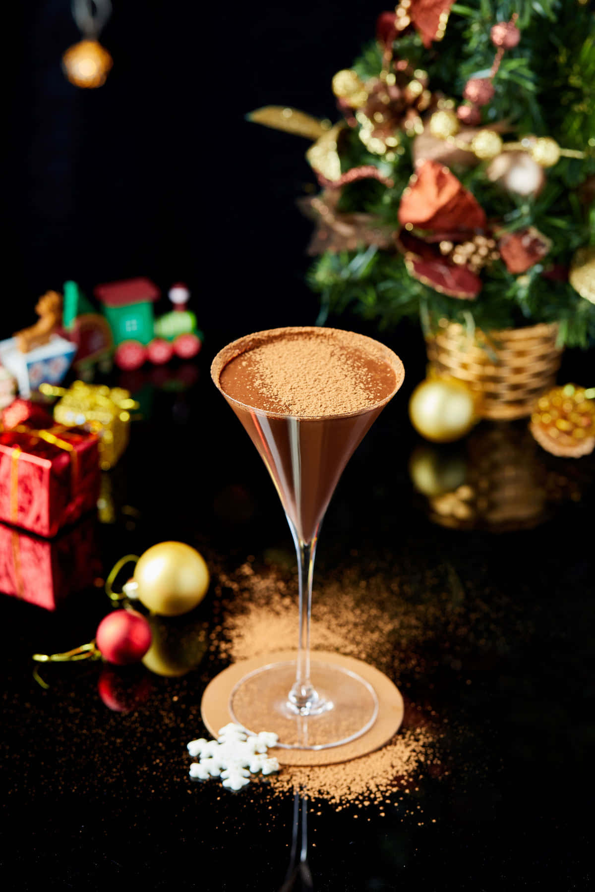 Cocktail In Christmas Holiday Background