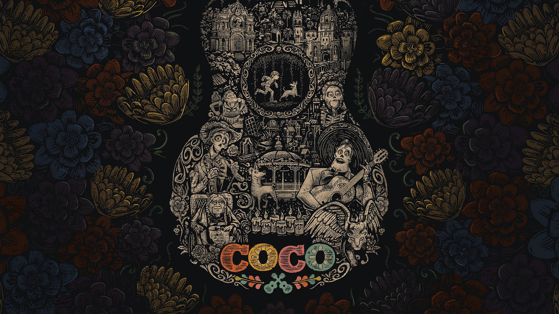 Coco Animation Guitar Digital Art Background