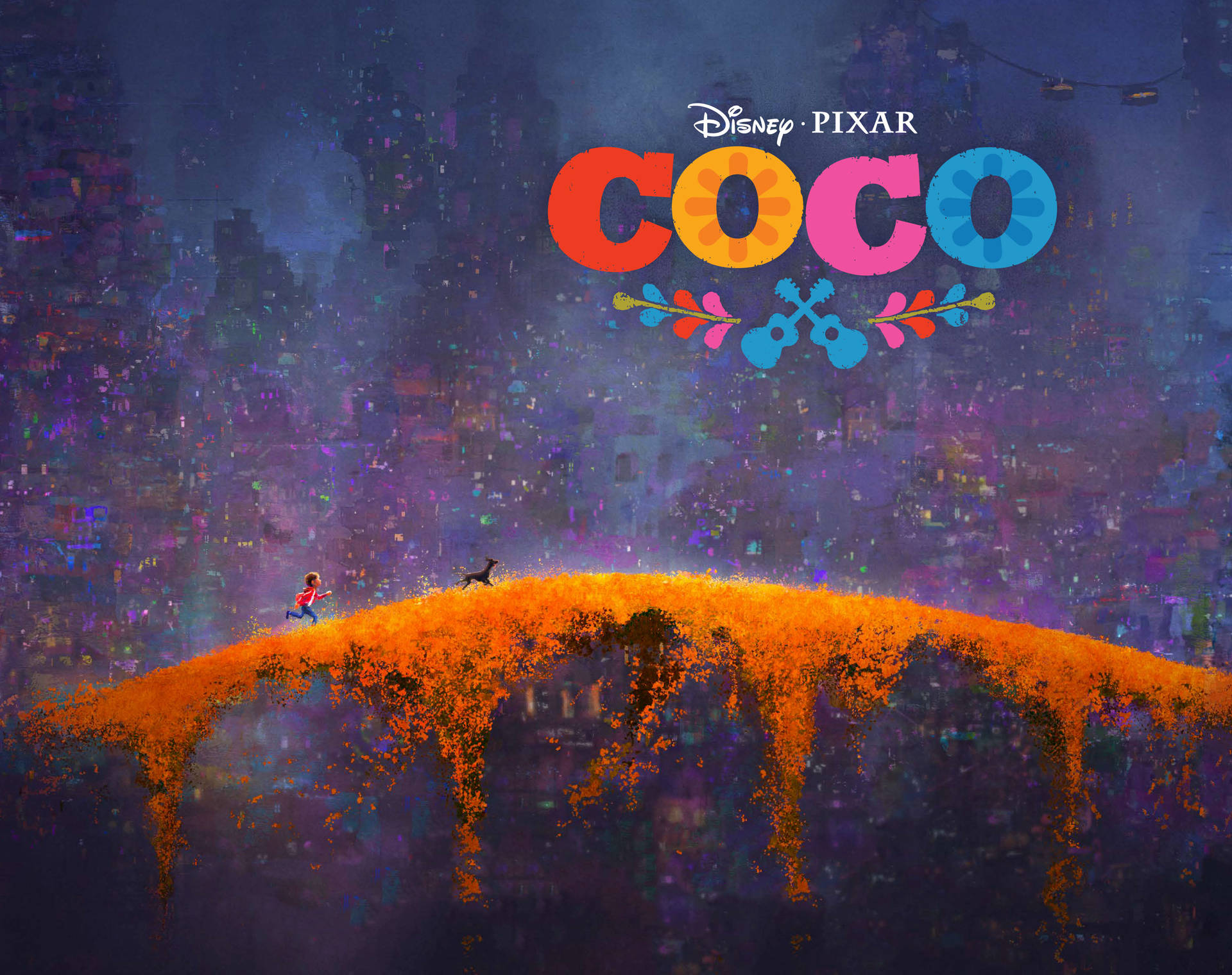 Coco Animation Marigold Bridge Background