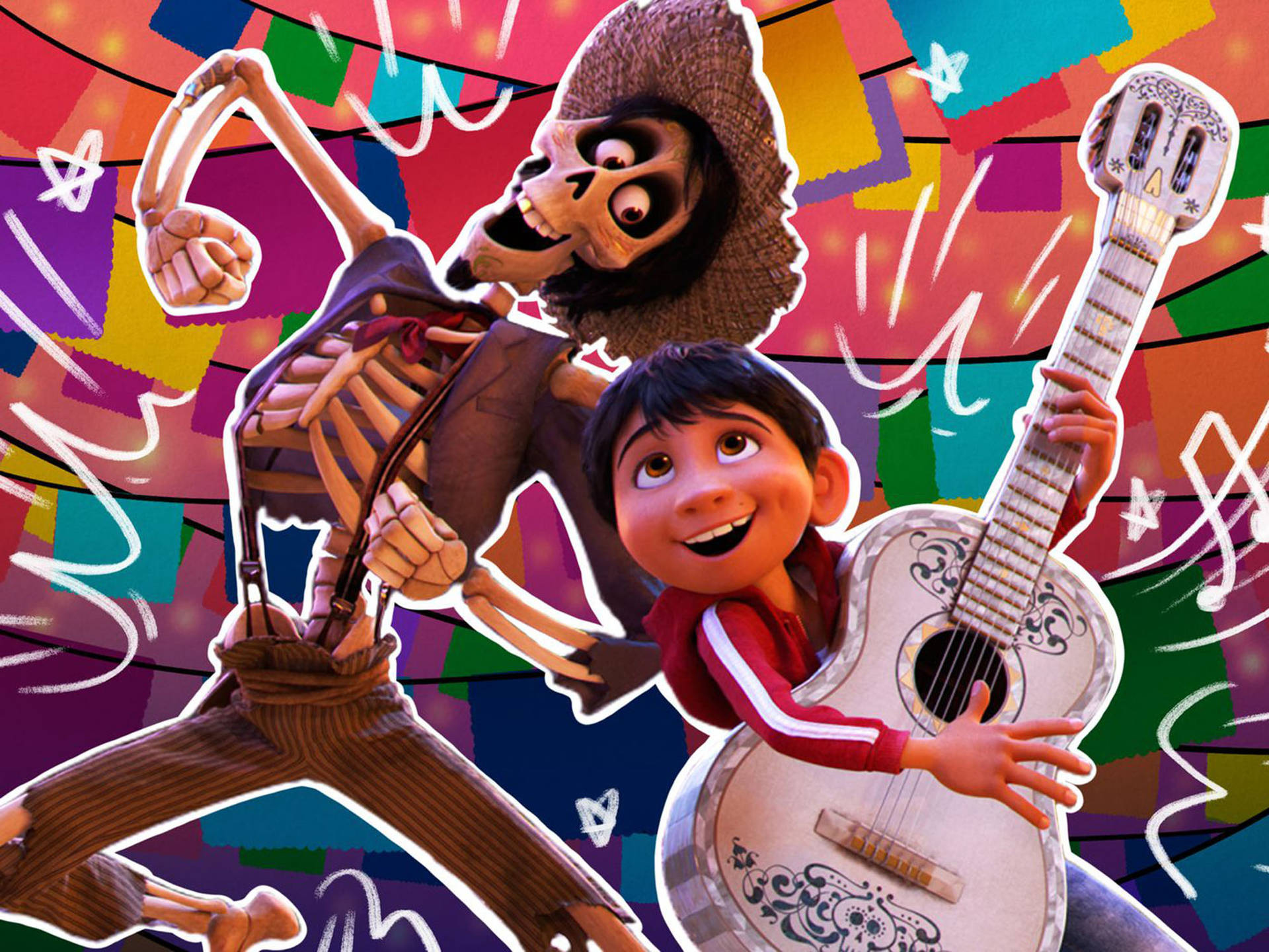 Coco Characters Hector Miguel Art Background