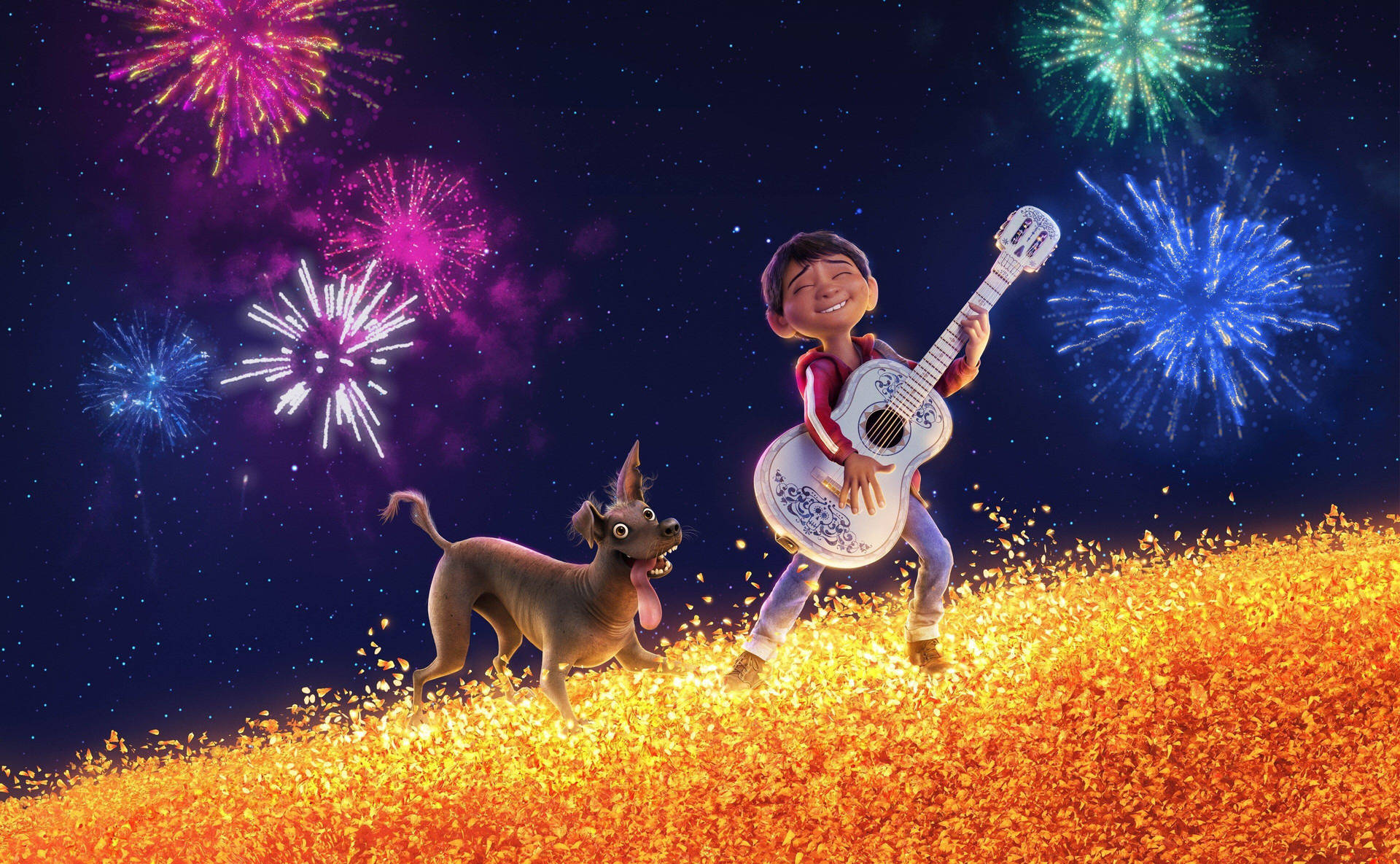 Coco Disney 4k Ultra Wide Miguel And Dante Background