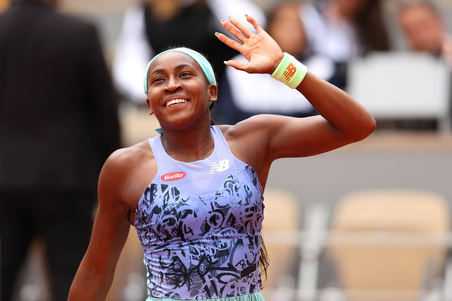 Coco Gauff Purple Printed Outfit