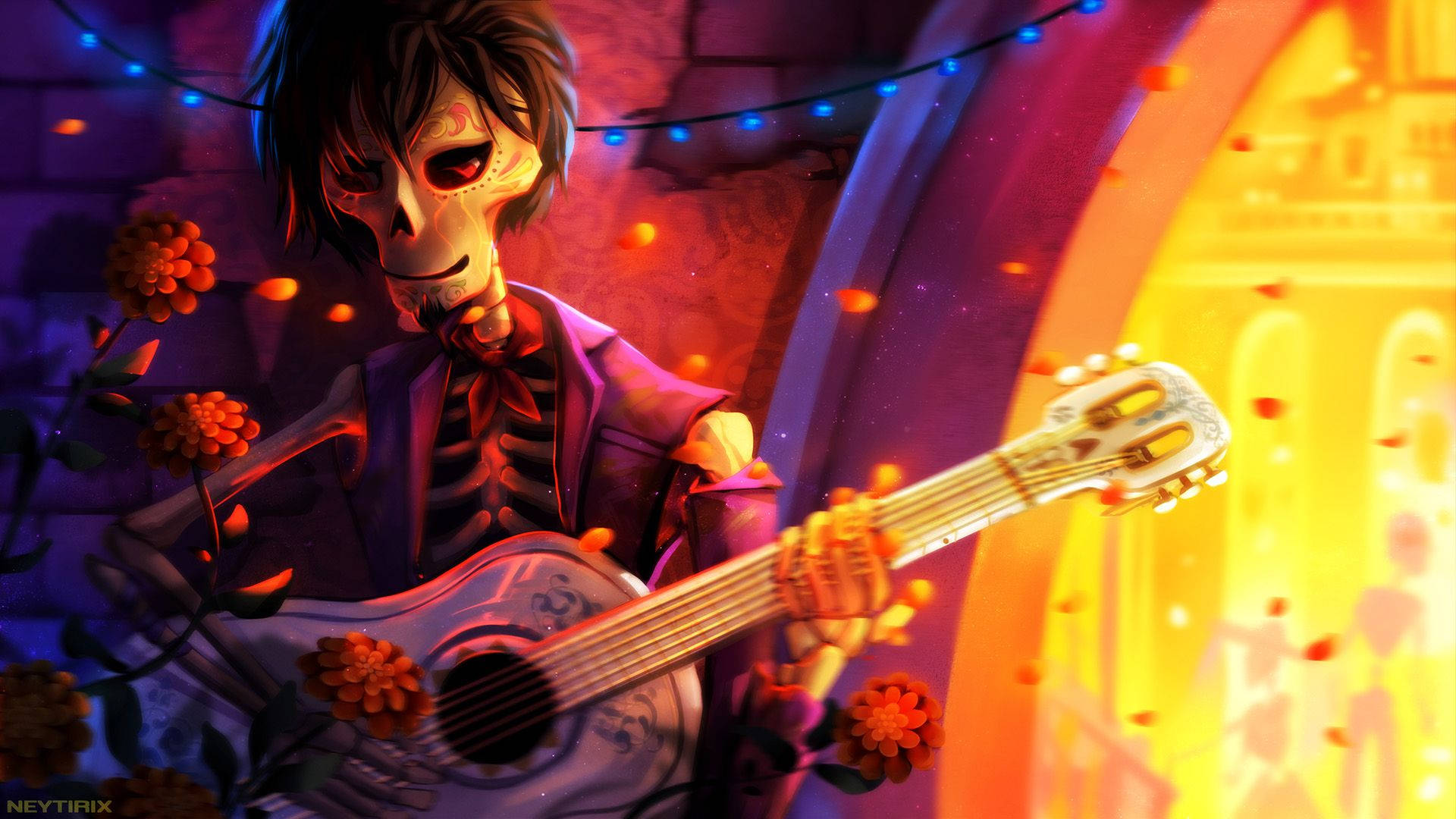 Coco Hector Guitar Illustration Background
