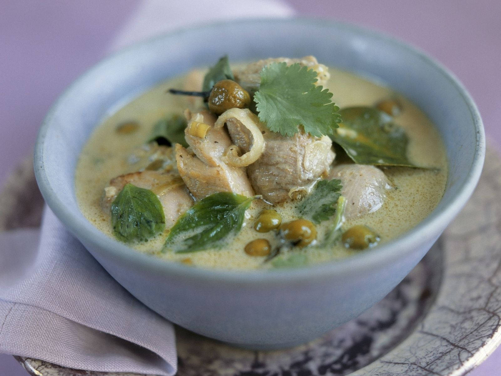 Coconut Based Chicken Green Thai Curry Background