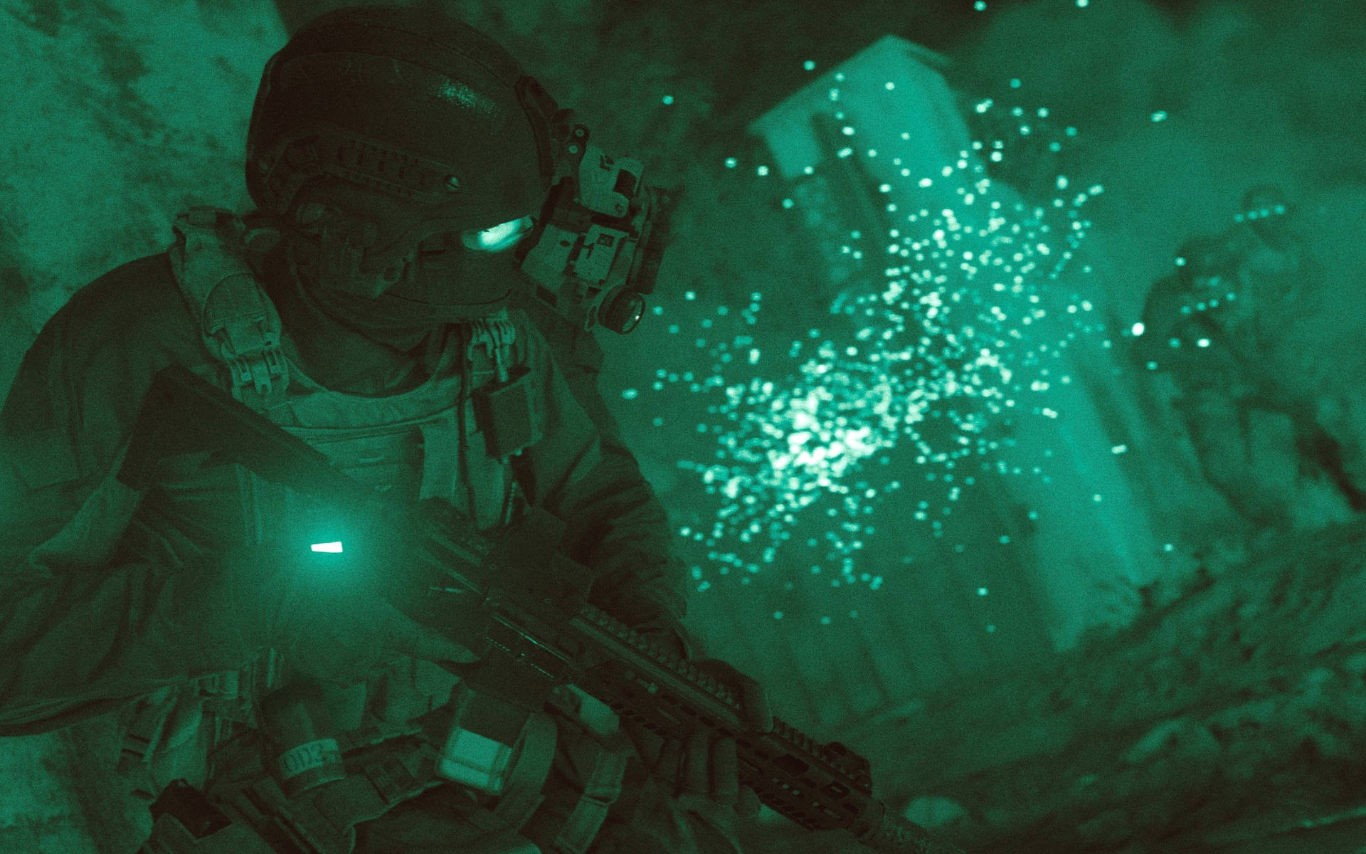 Cod Modern Warfare Soldiers Night Vision Background