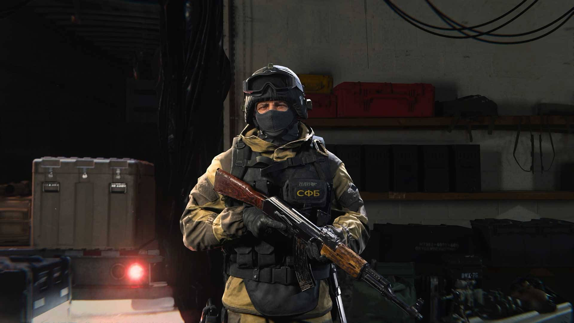 Cod Warzone Gaz Operator Skin In Full Display Background