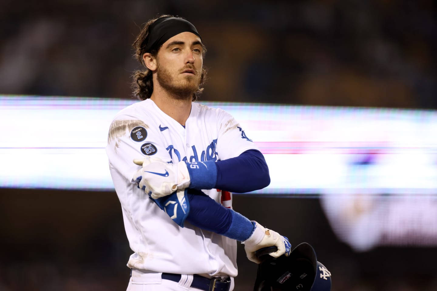 Cody Bellinger Serious Look Background