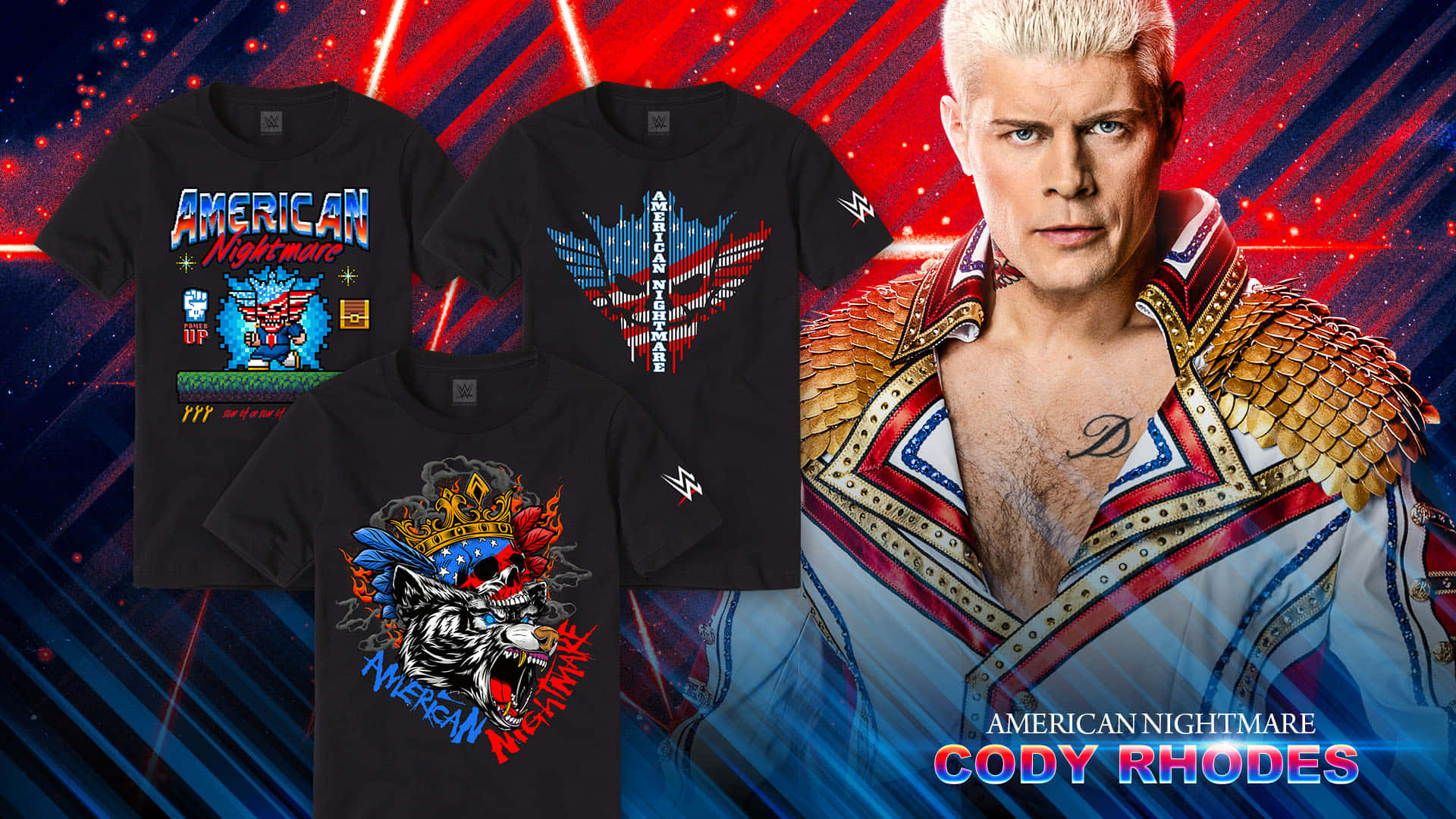 Cody Rhodes Confidently Exhibiting His Merchandise
