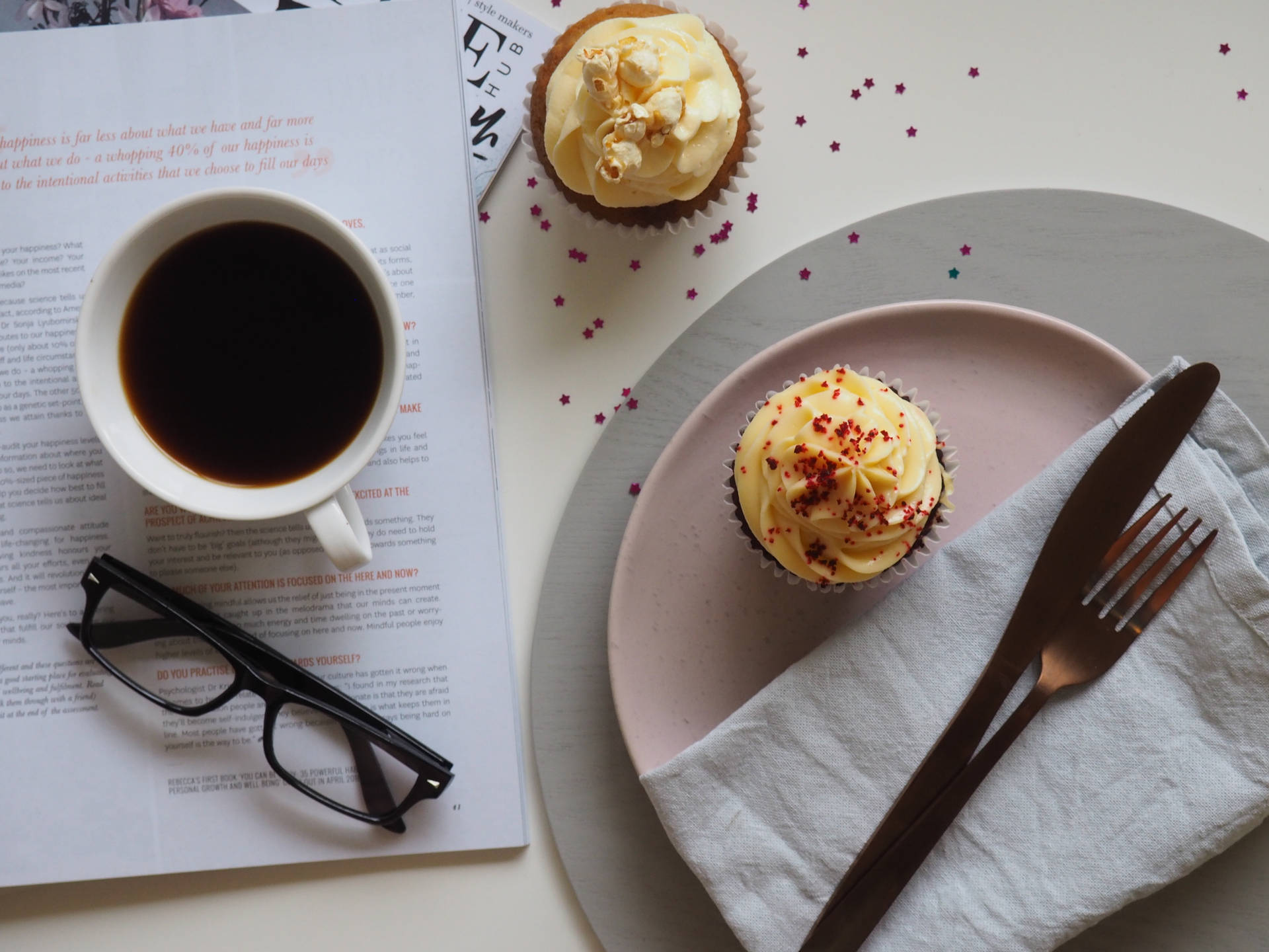 Coffee And Cupcakes Food Desktop Background