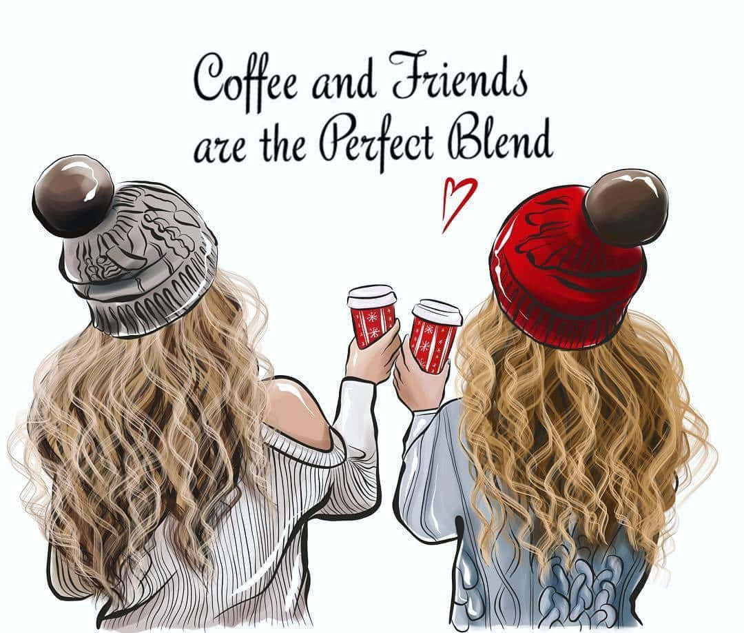 Coffee And Kawaii Best Friend Background