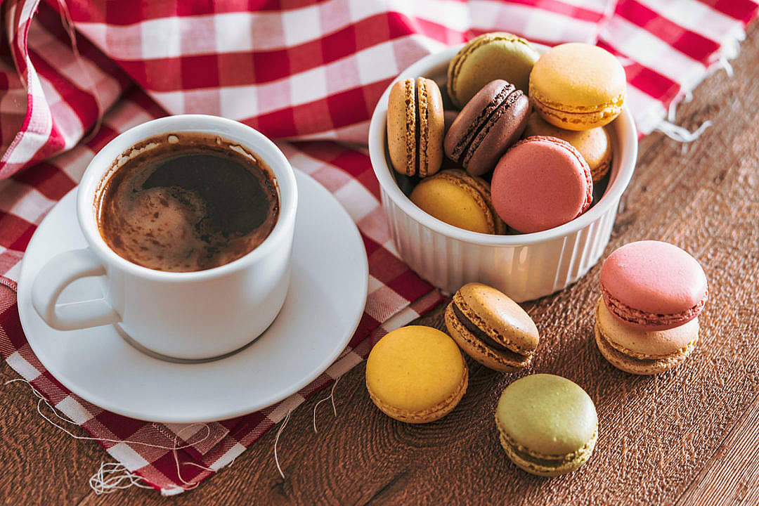 Coffee And Macarons Pastels Aesthetic Computer Background