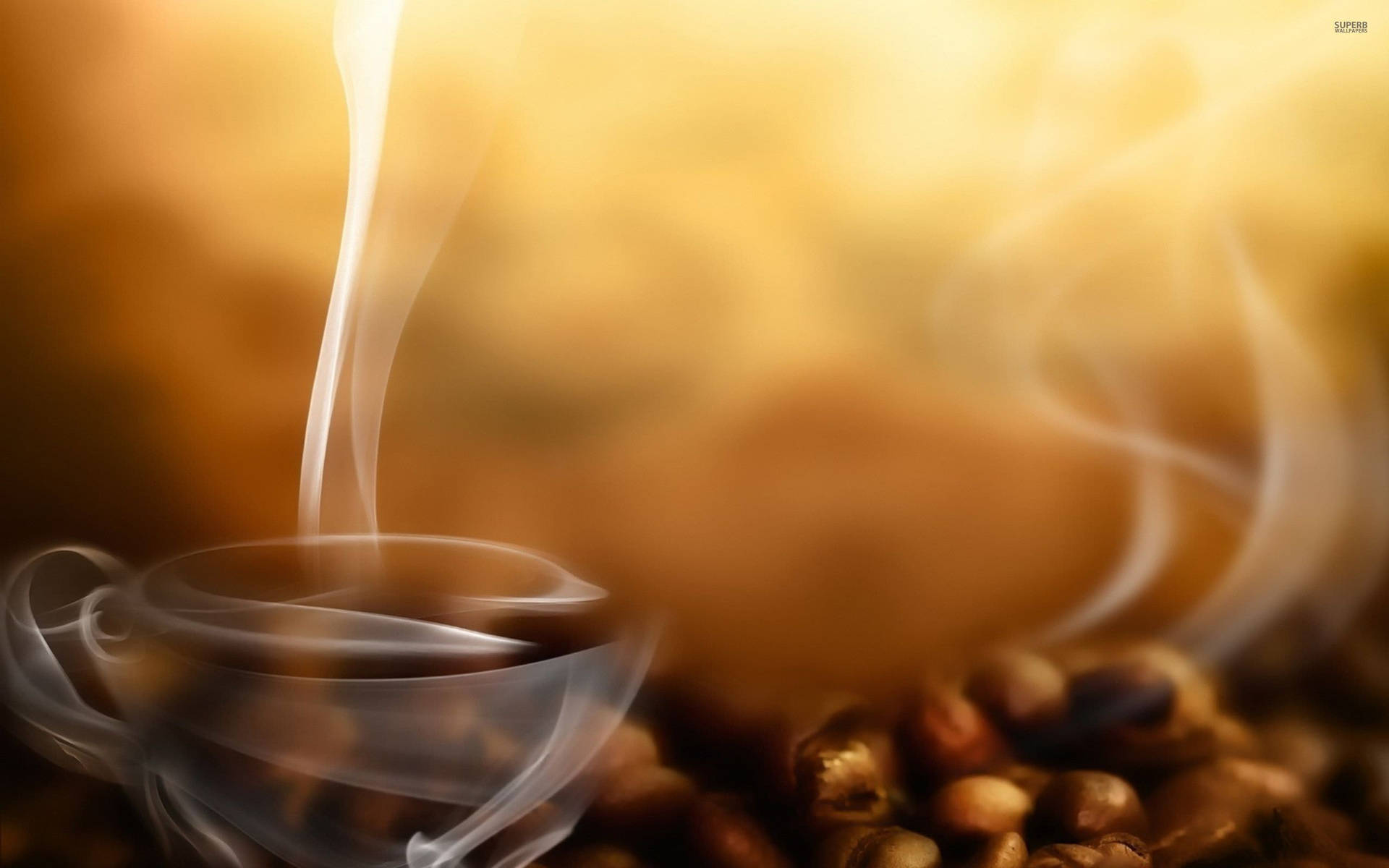 Coffee Beans Smoke Background