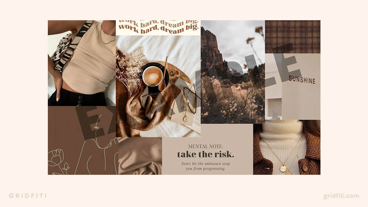 Coffee Brown Aesthetic Collage Laptop Background
