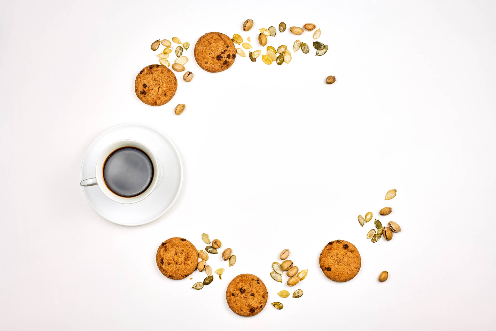 Coffee Cookies And Nuts Background