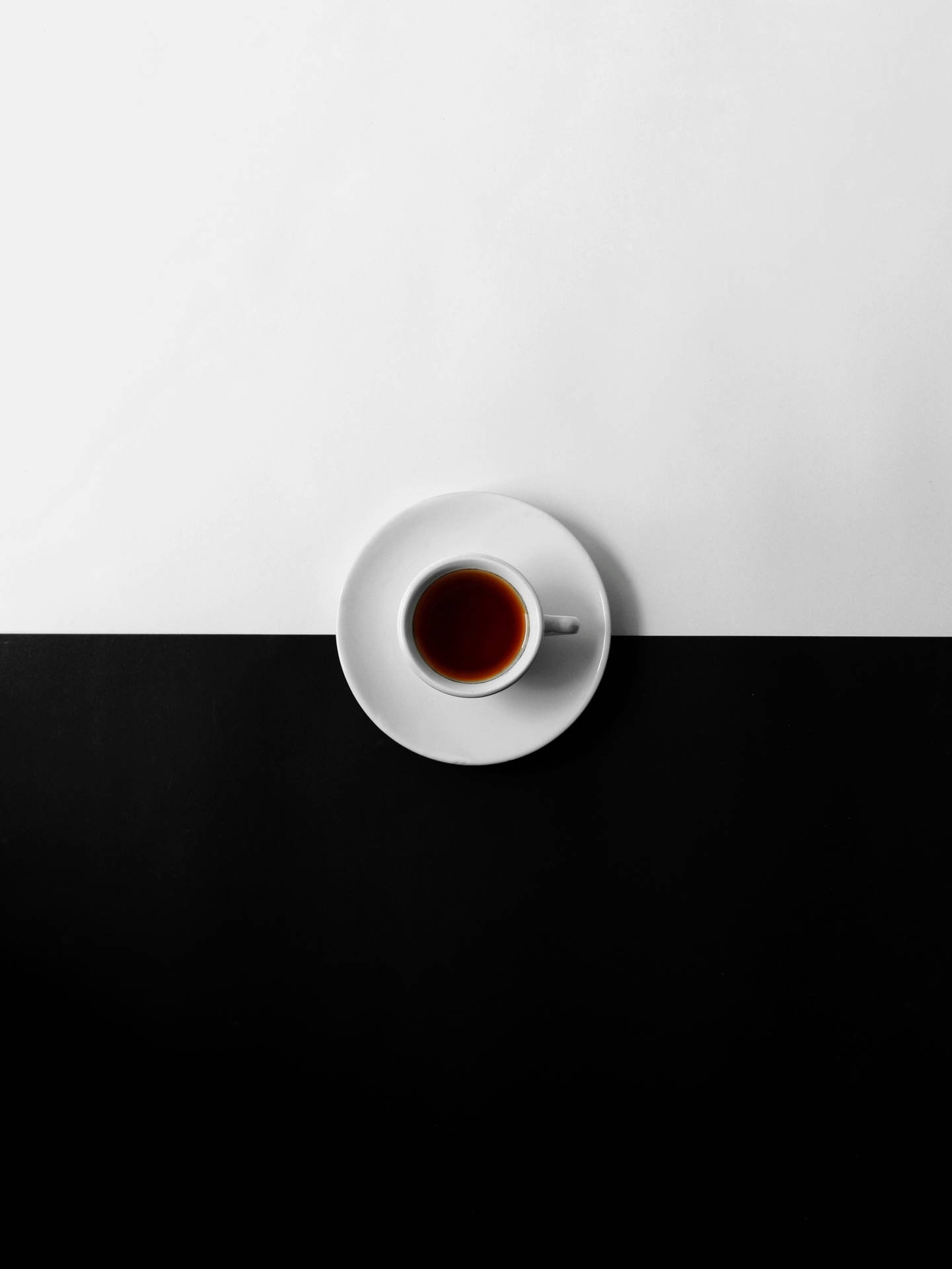 Coffee In A Black And White Background Background
