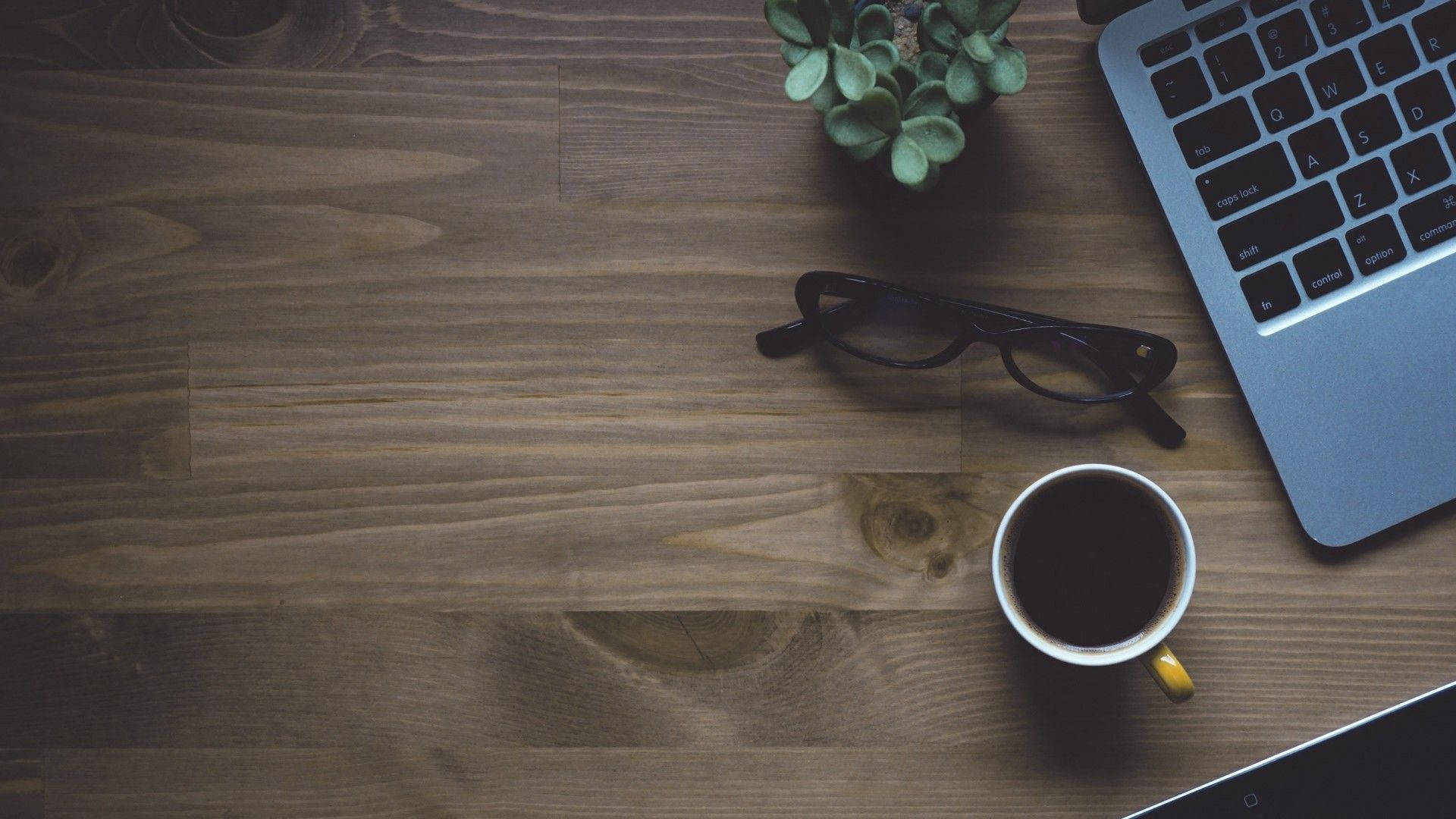 Coffee Laptop On Desk Background