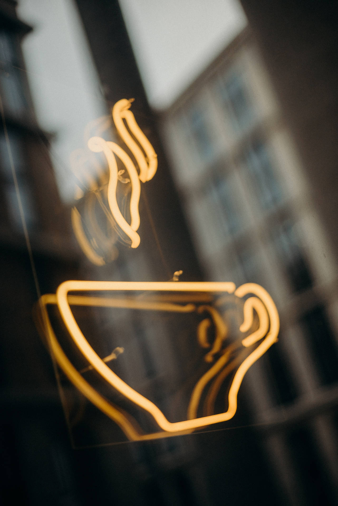 Coffee Shop Light Sign Background