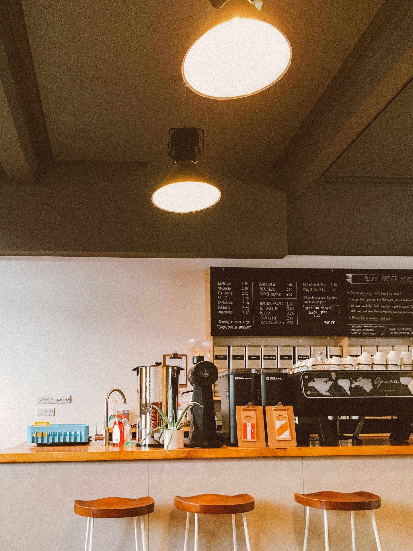 Coffee Shop With Bright Lights