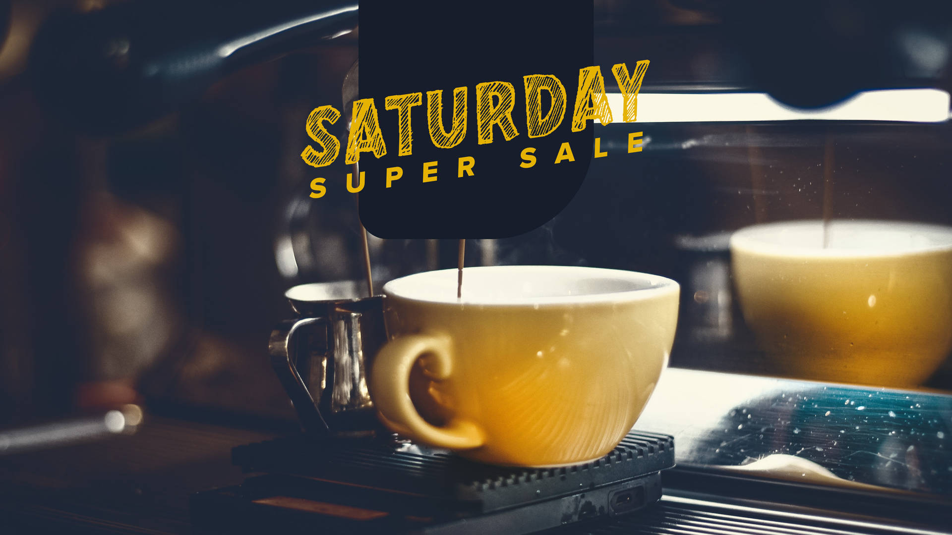Coffee-themed Super Saturday Sale Background