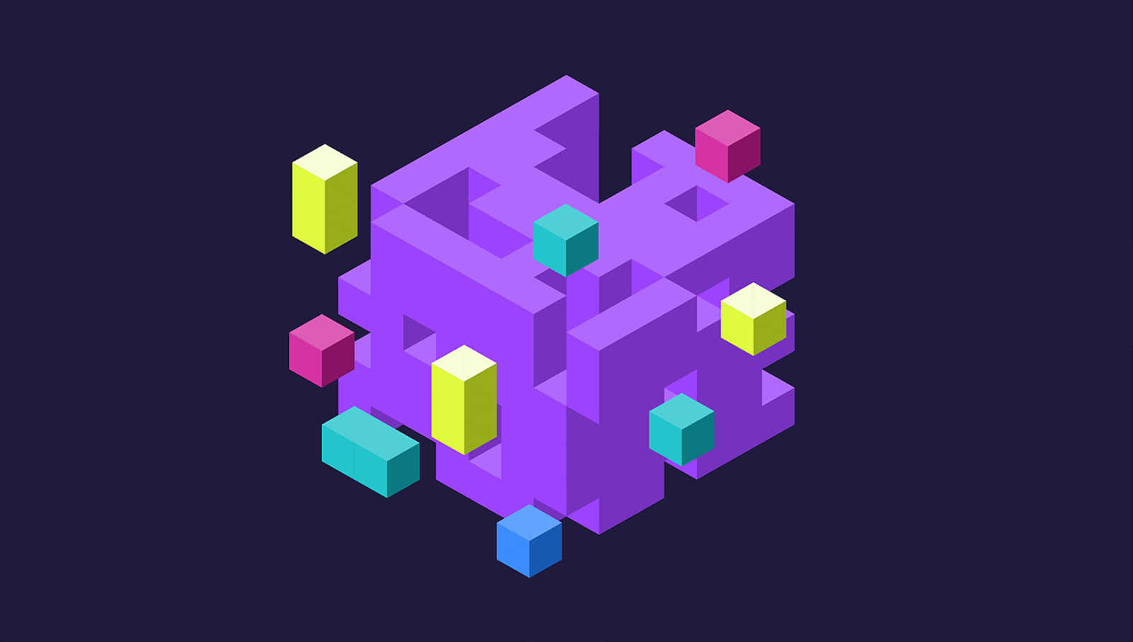 Coherent Block Chain Colors Background