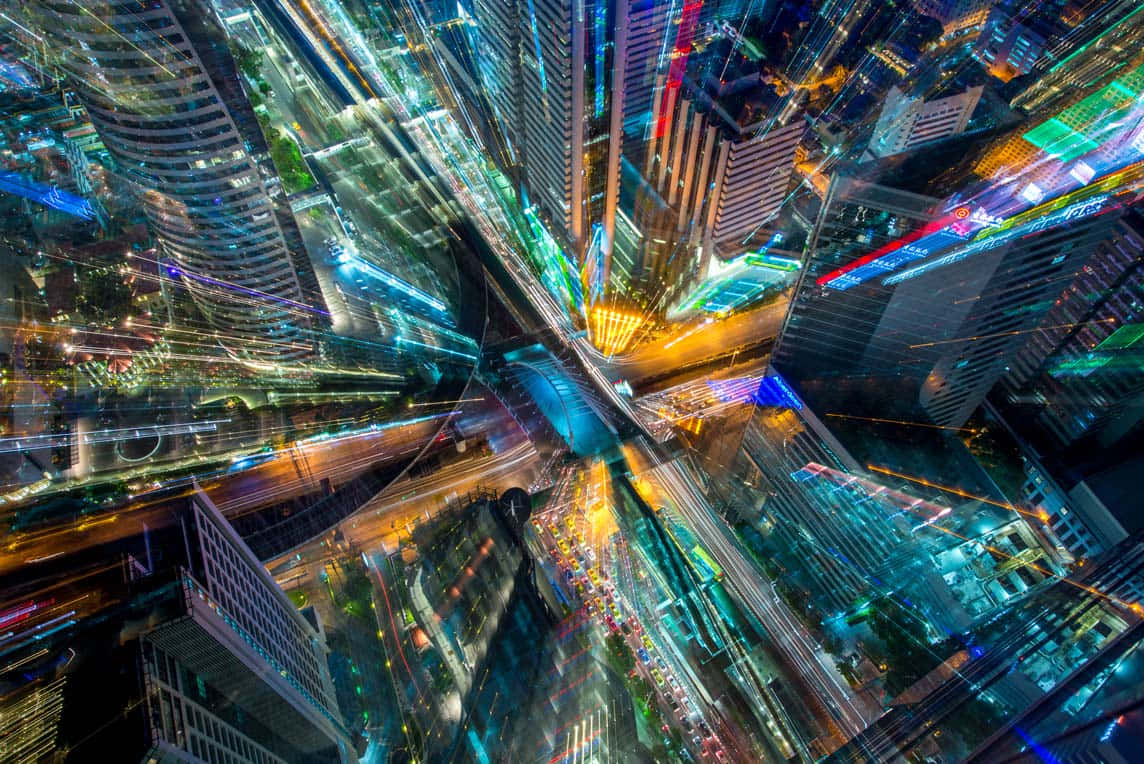 Coherent City Neon Lights Background