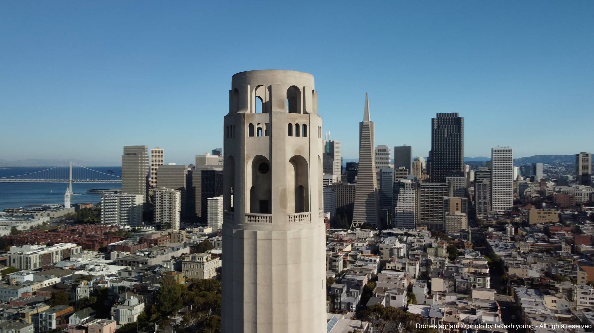 Coit Tower Observation Deck Background