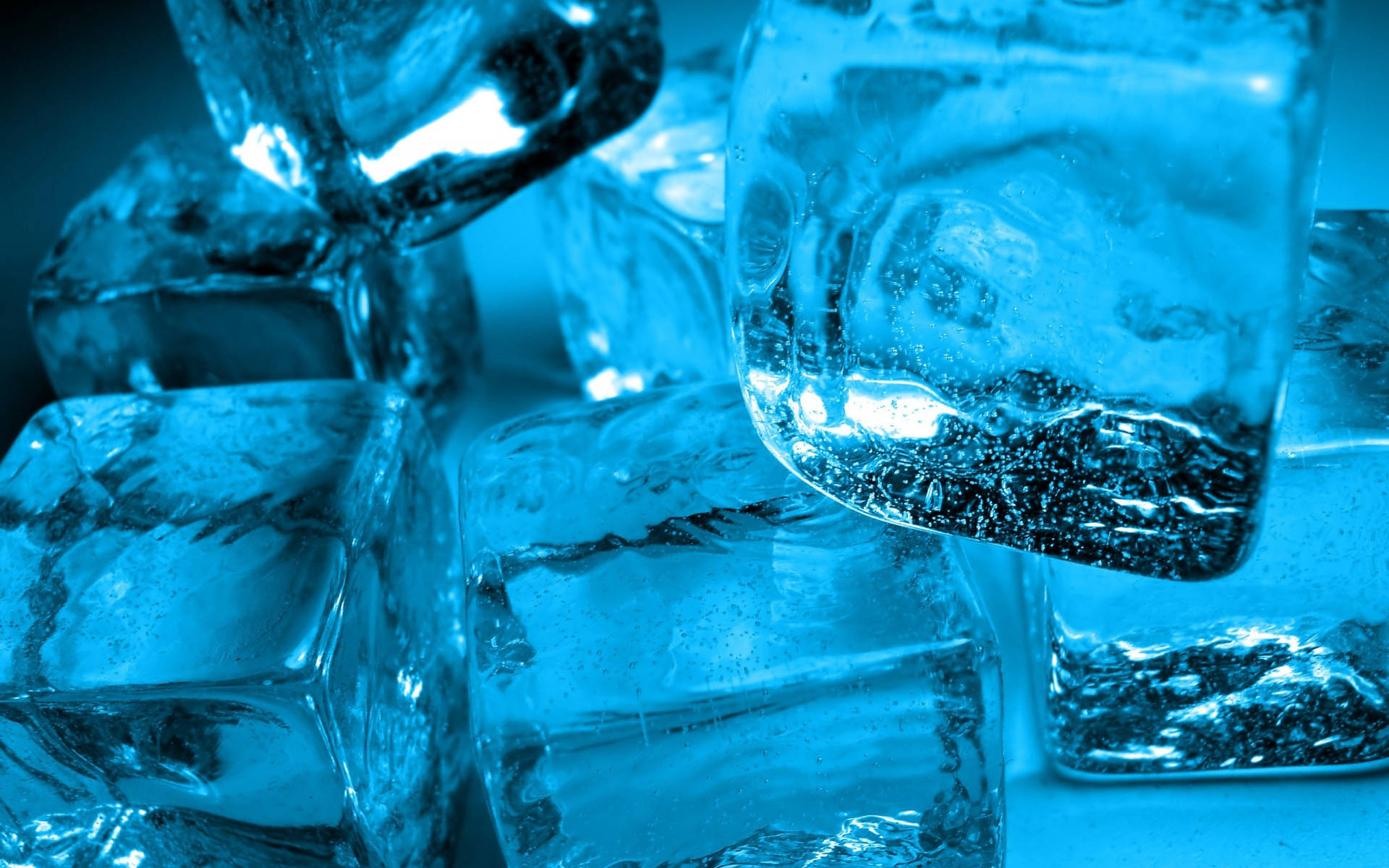 Cold Blue Ice Cubes Background
