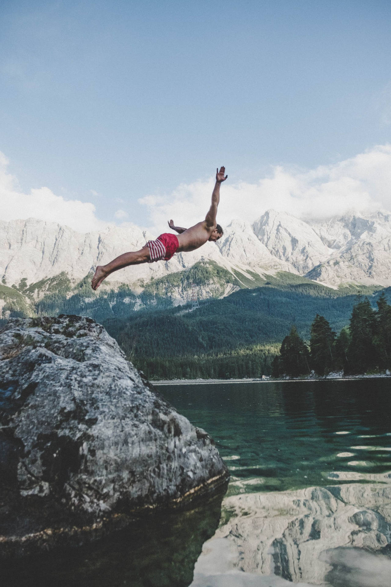 Cold Lake Jumping Background