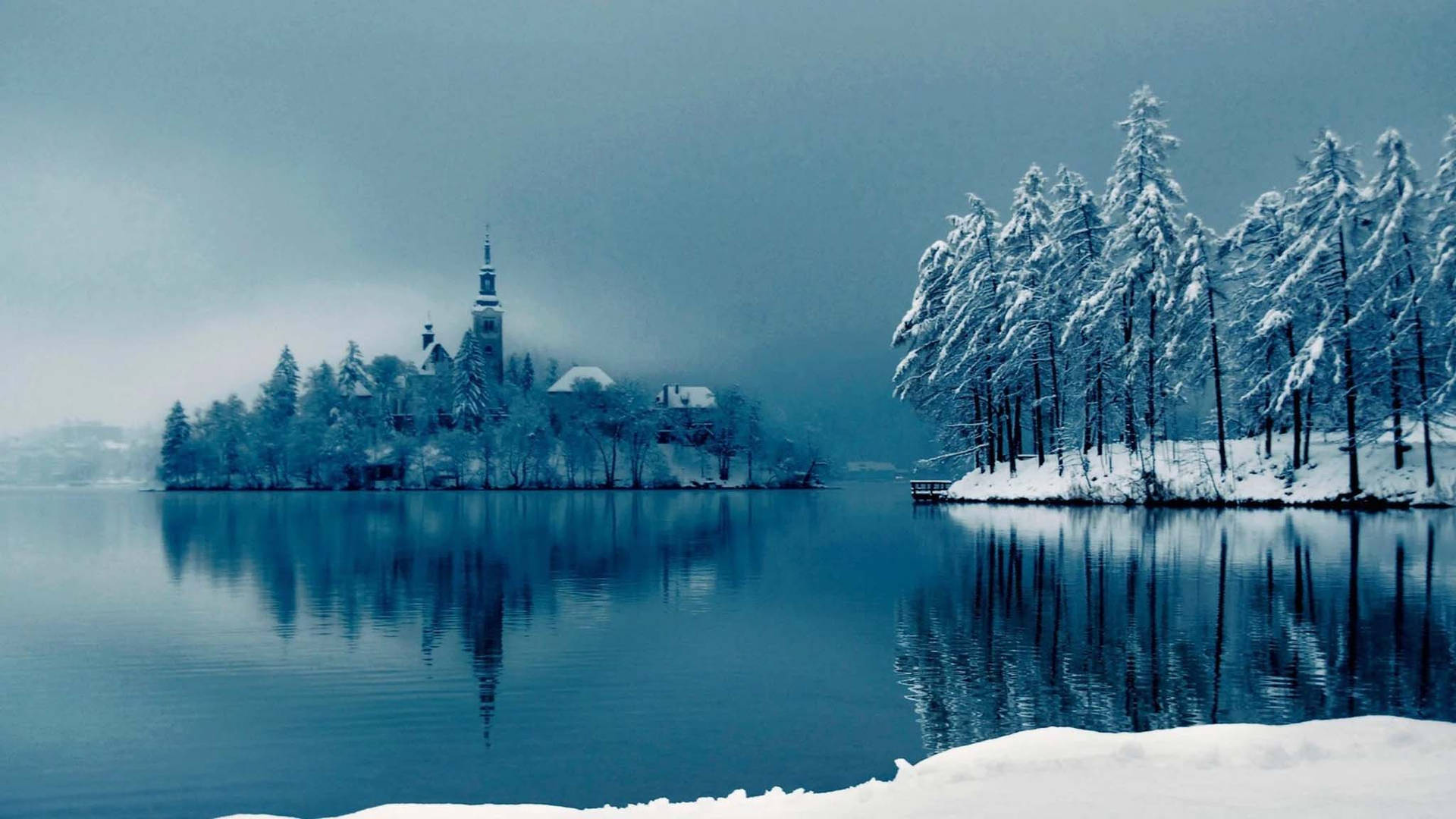 Cold Lake Landscape Background