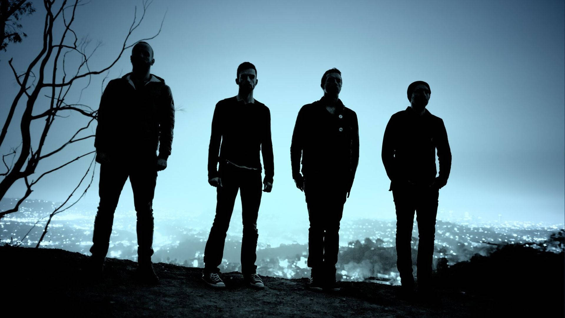 Coldplay Members Silhouette Background