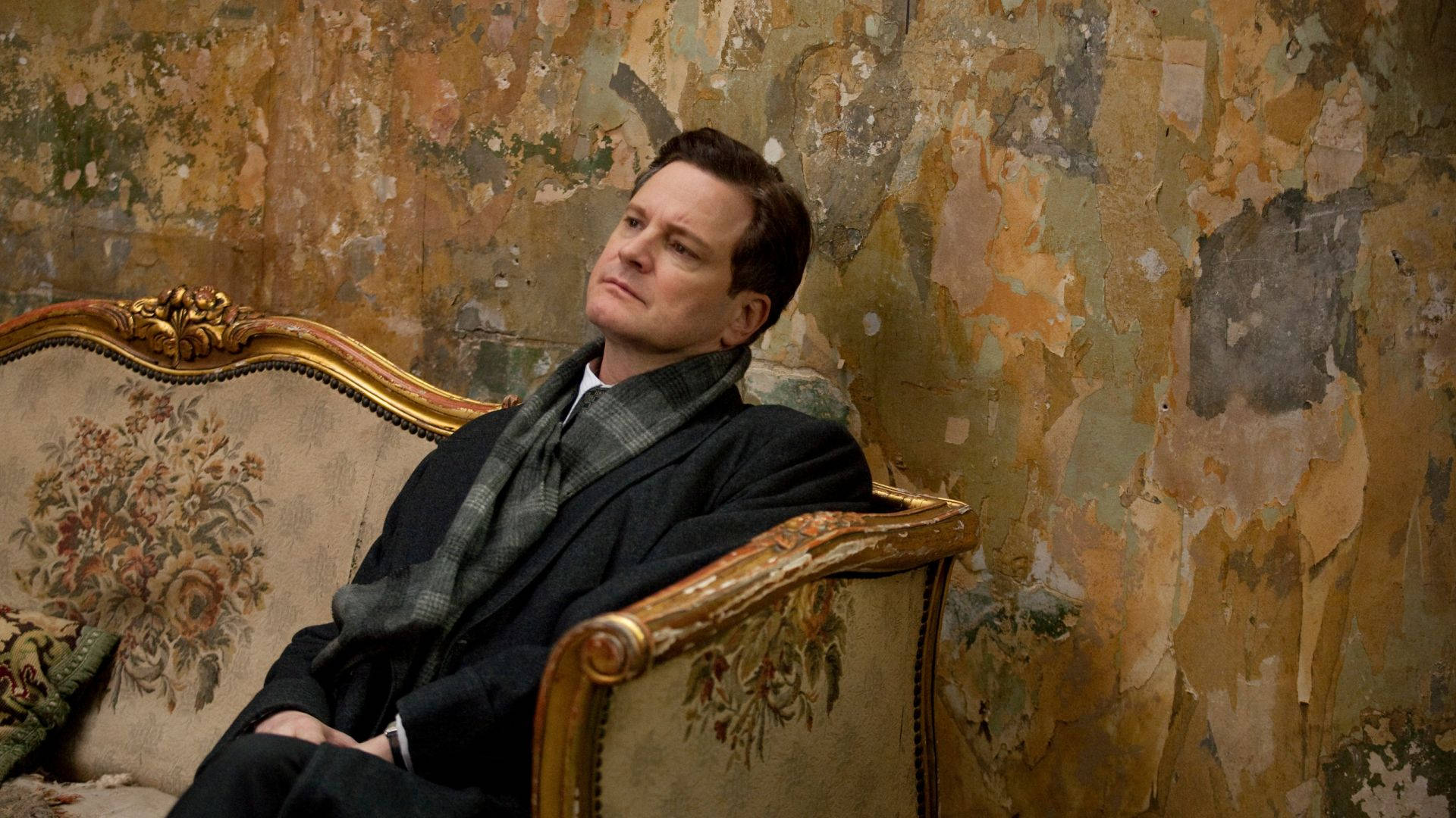 Colin Firth In The King's Speech Film Still Background