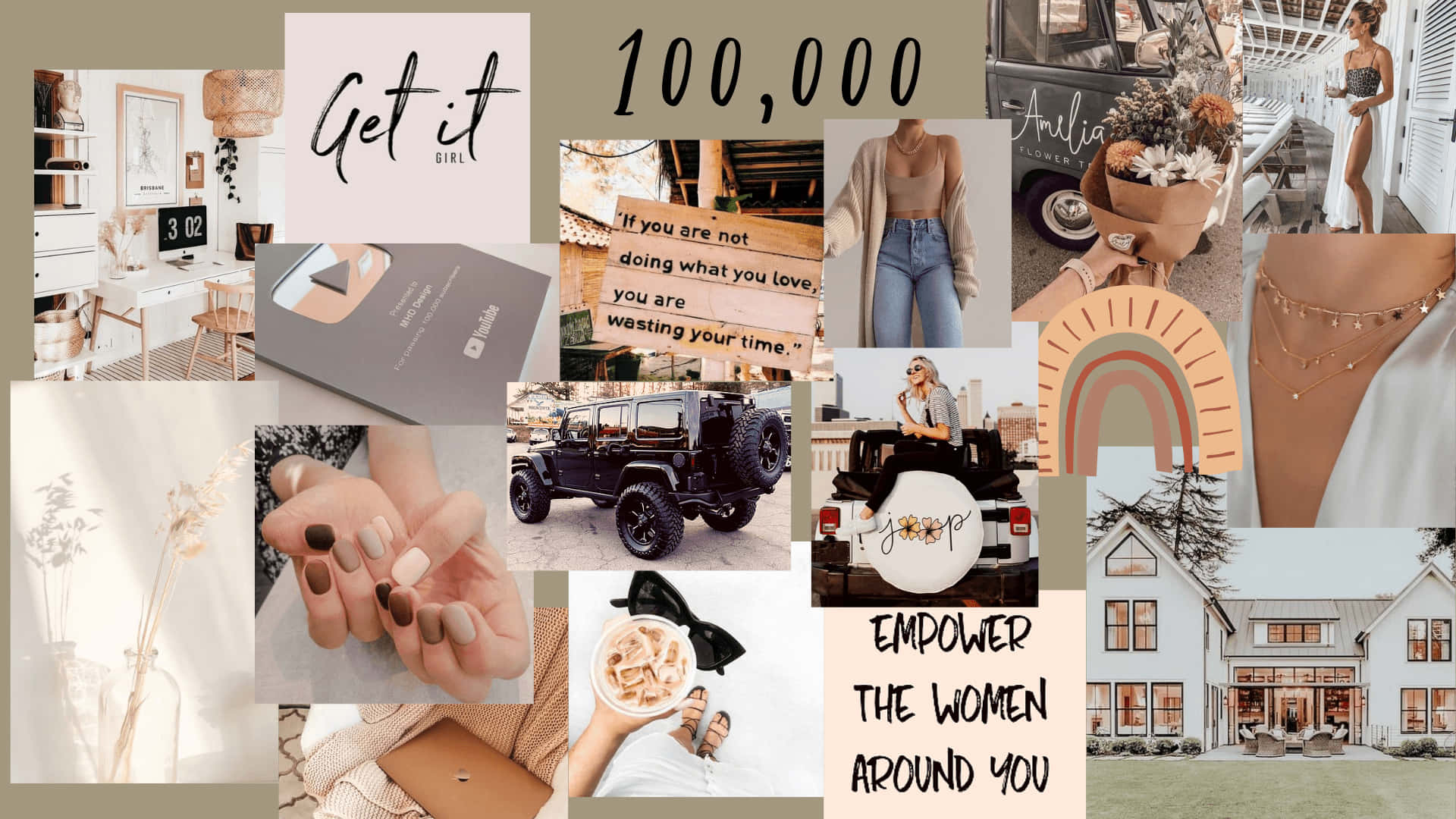 Collage Aesthetic Brown Desktop