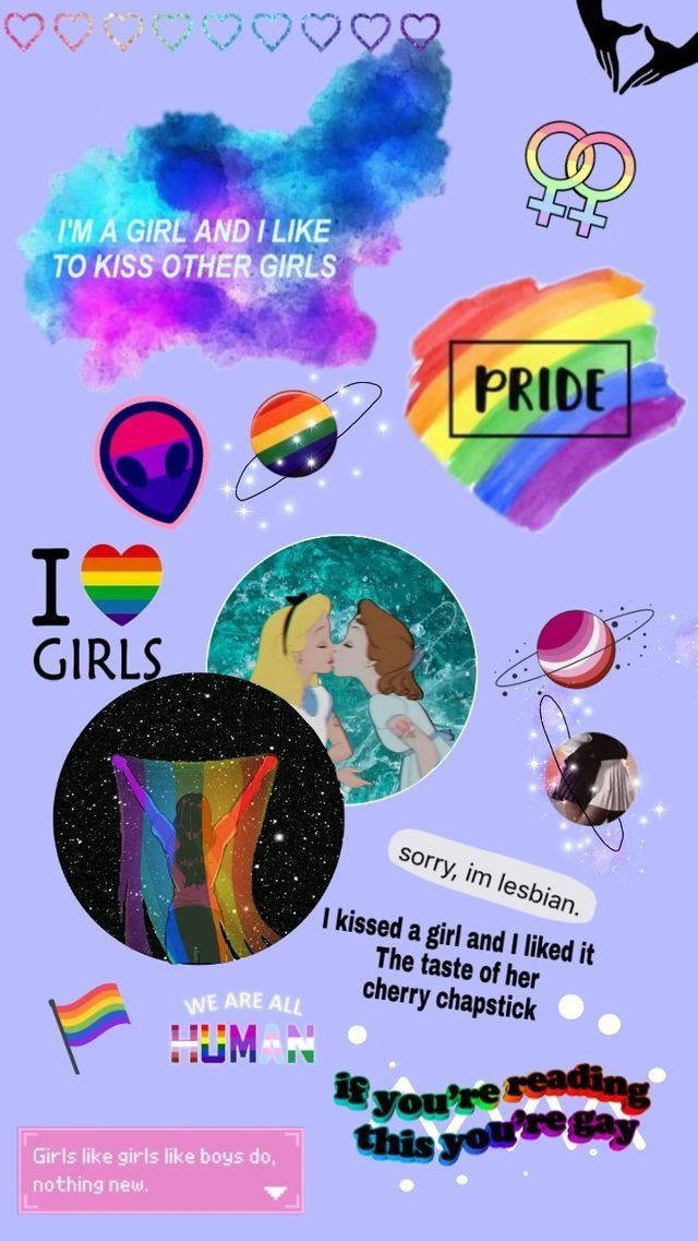 Collage Aesthetic Lgbt On A Violet Background Background