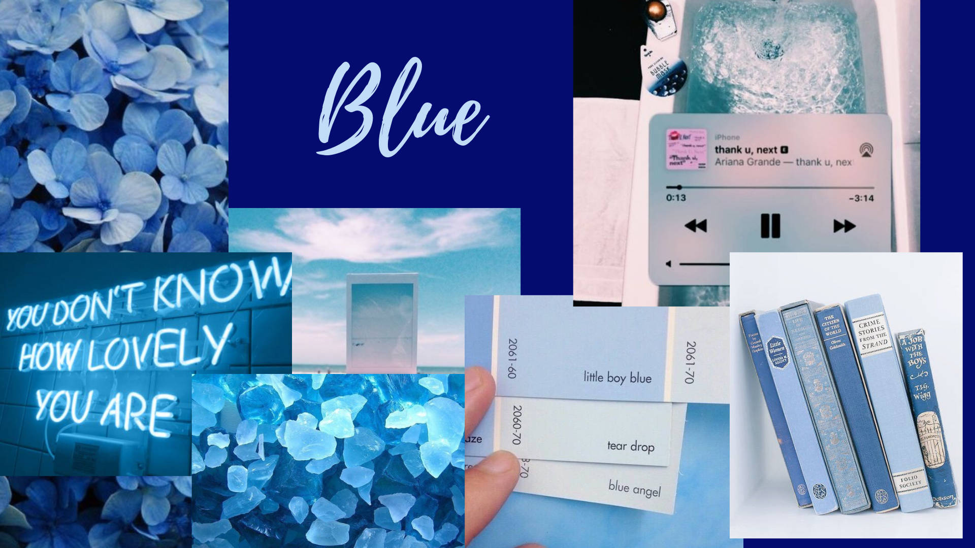 Collage Blue Aesthetic Pc Background
