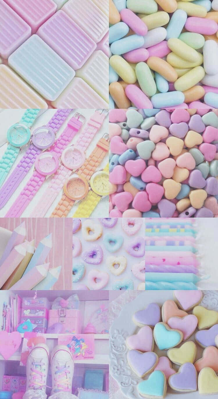 Collage Candy Aesthetic Background